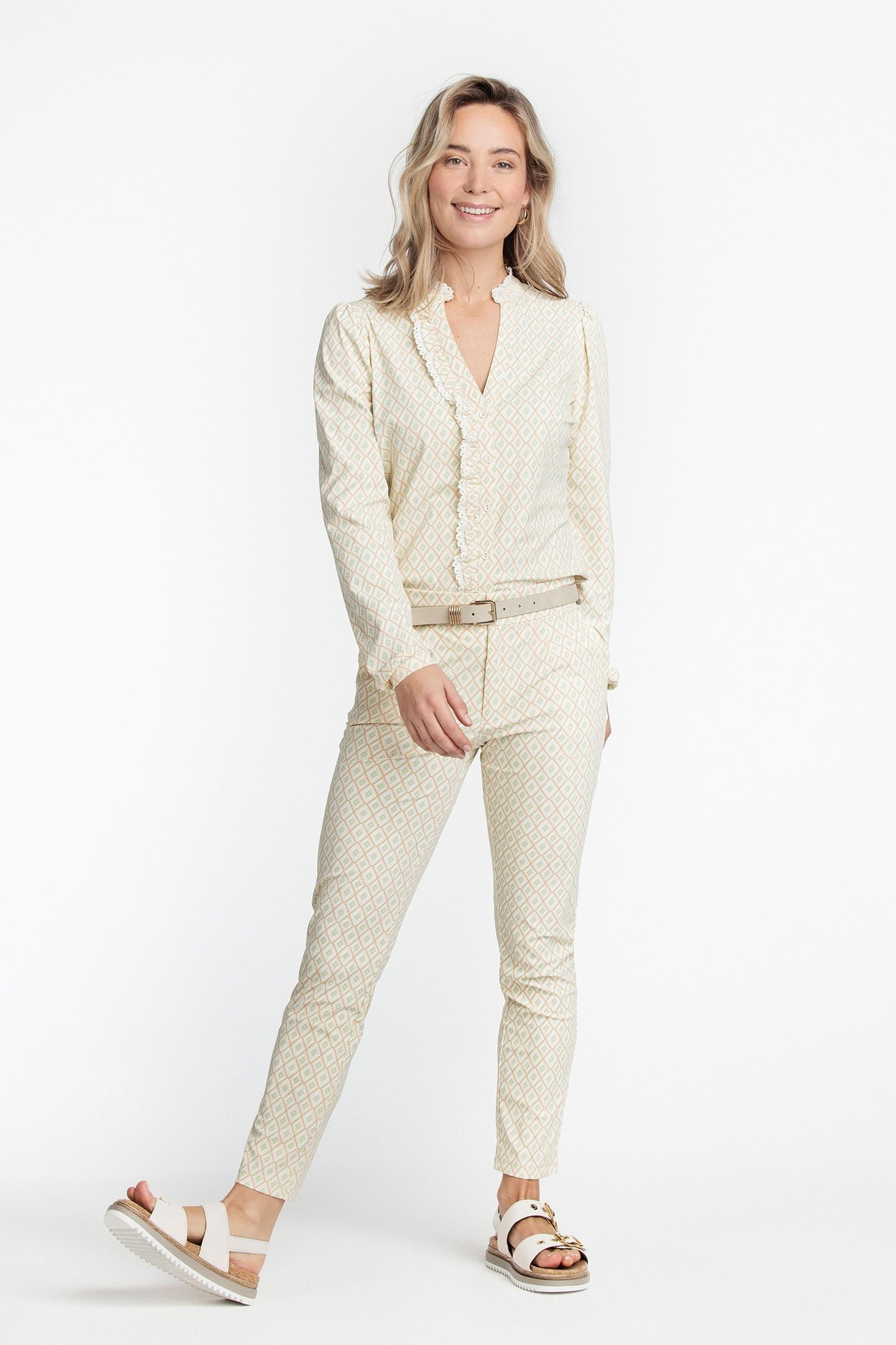 TROUSERS TRAVEL GEOMETRIC NEUTRALS PRINT NEUTRALS 1