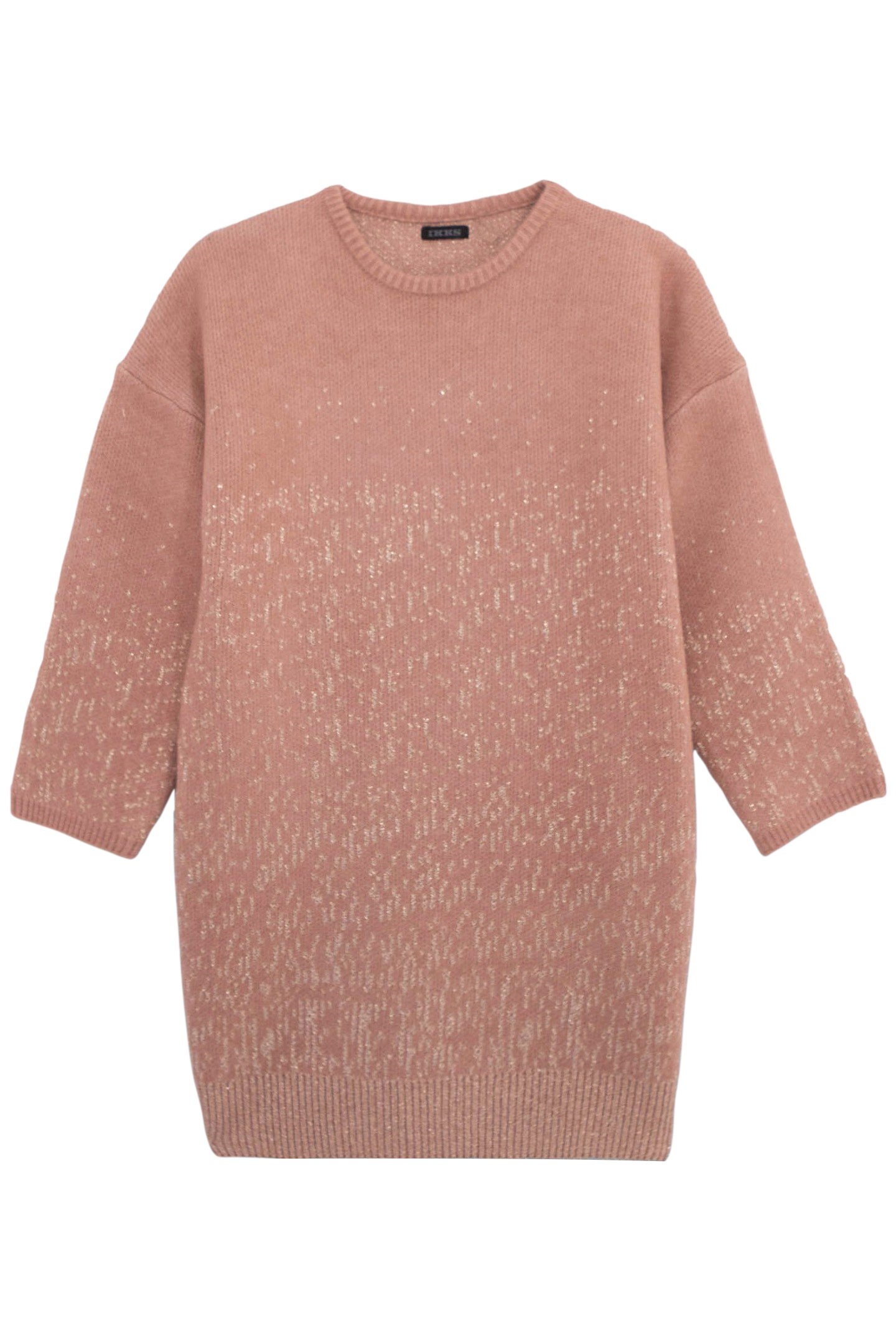GIRL'S PINK JACQUARD LUREX SWEATER DRESS 1