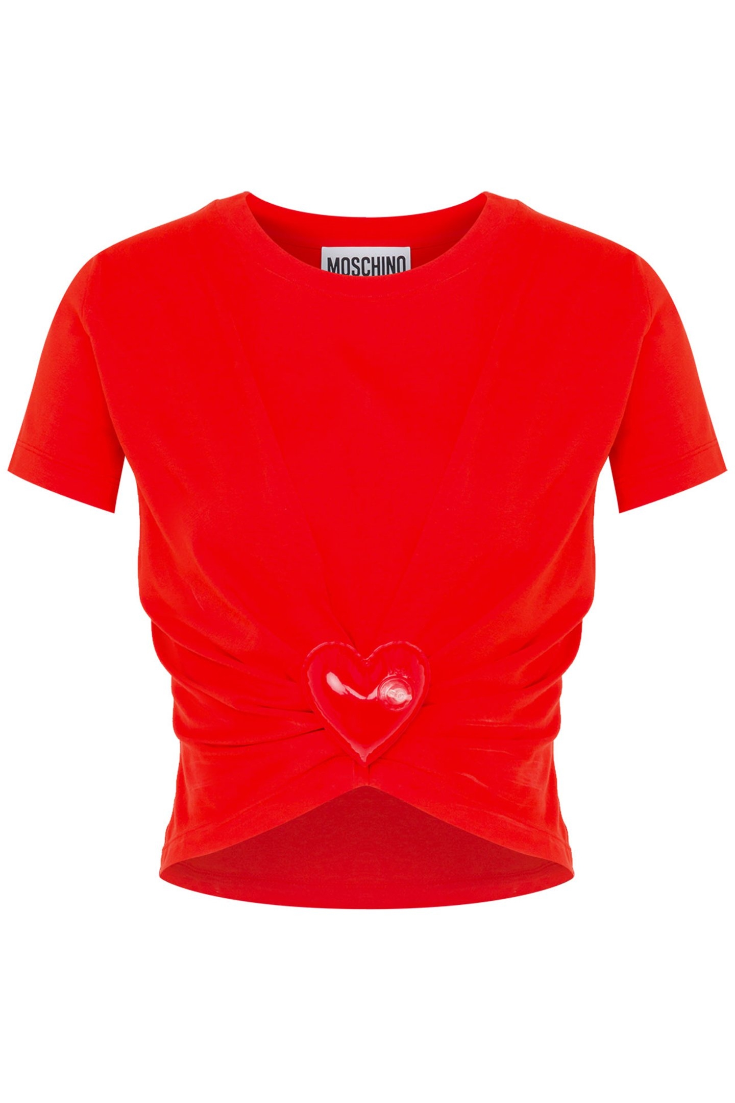 INFLATABLE HEART ORGANIC JERSEY CROPPED T-SHIRT RED 3