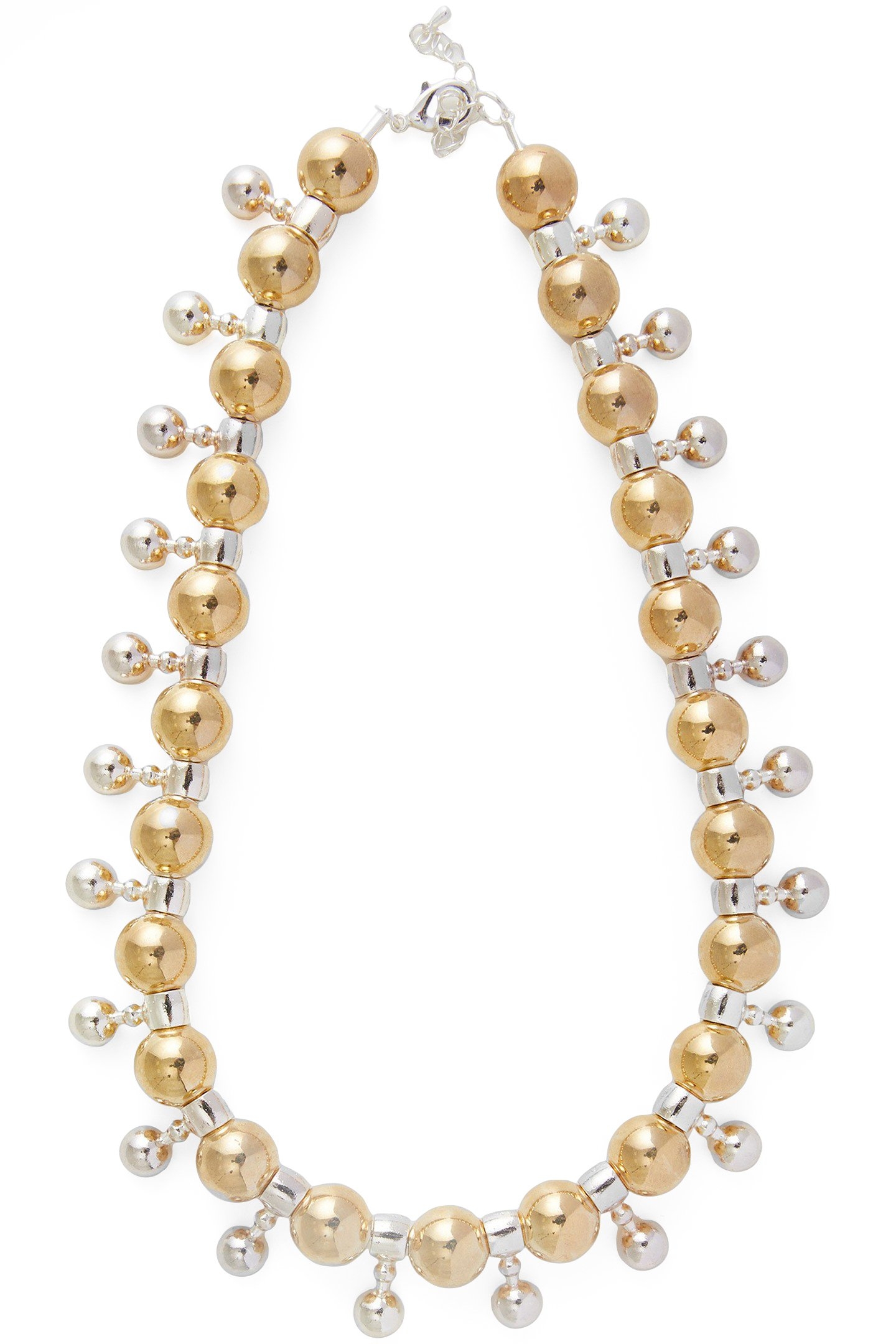 GEOMETRIC BALL NECKLACE SILVER/GOLD 1