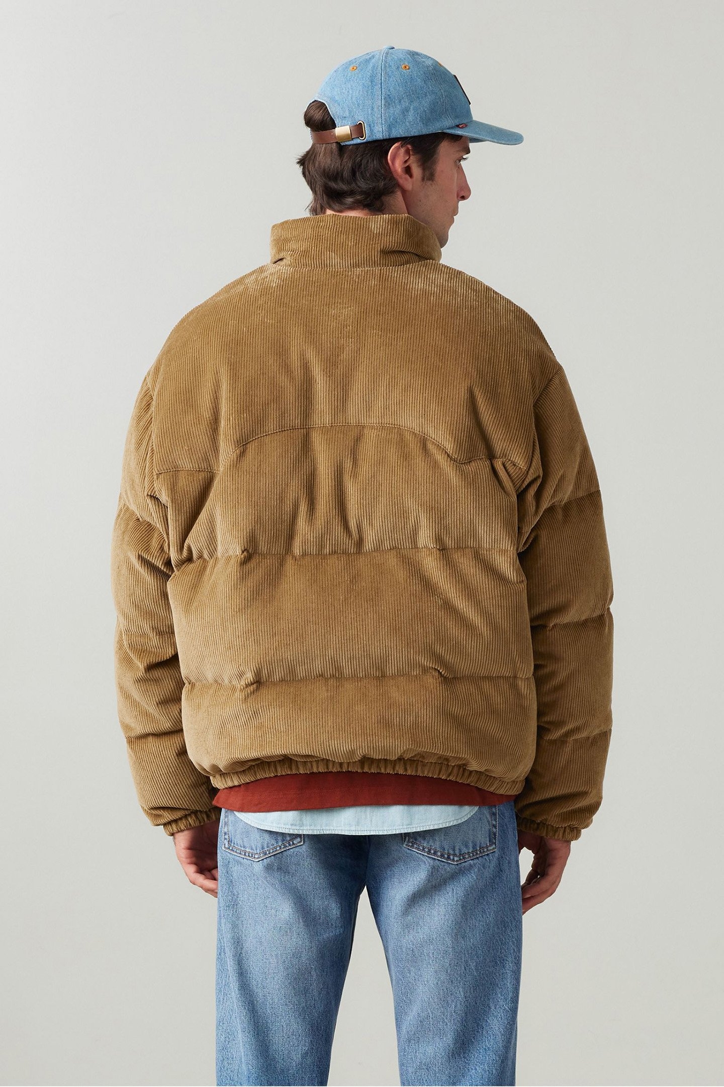 SUNSET PUFFER JACKET IN BROWN CORD 2