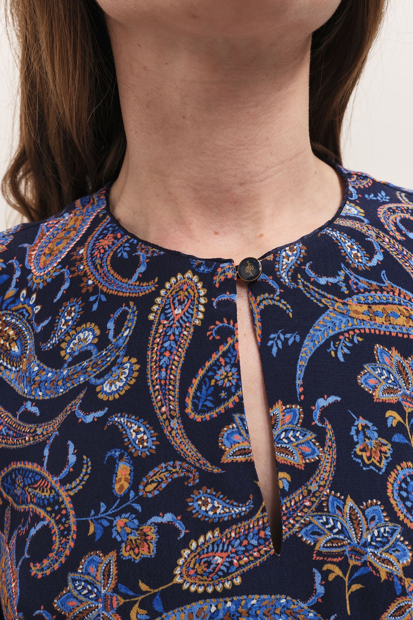 RIOMY - NAVY NEO CASHMERE PRINT DRESS 5