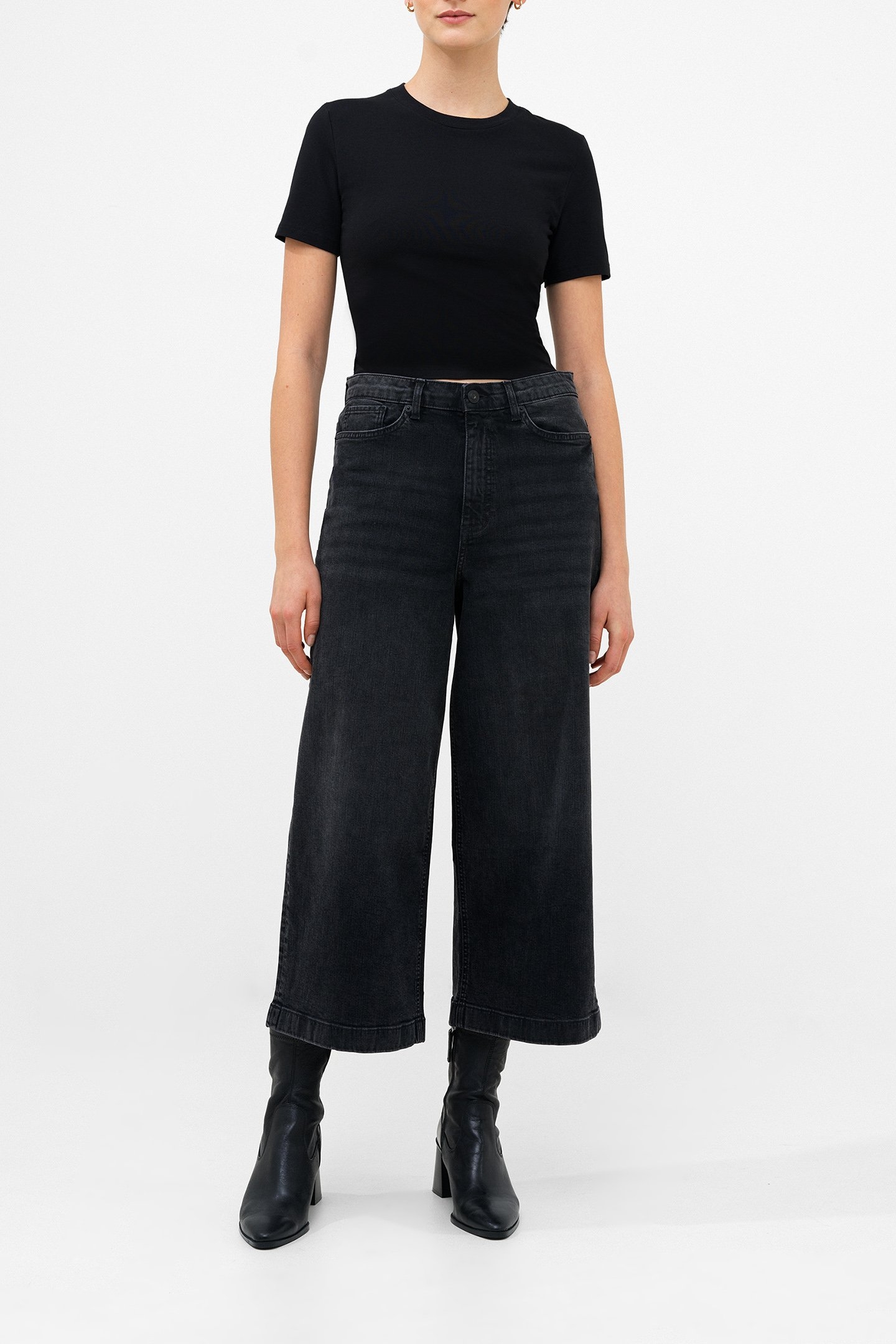 STRETCH WIDE LEG CULOTTE BLACK 3