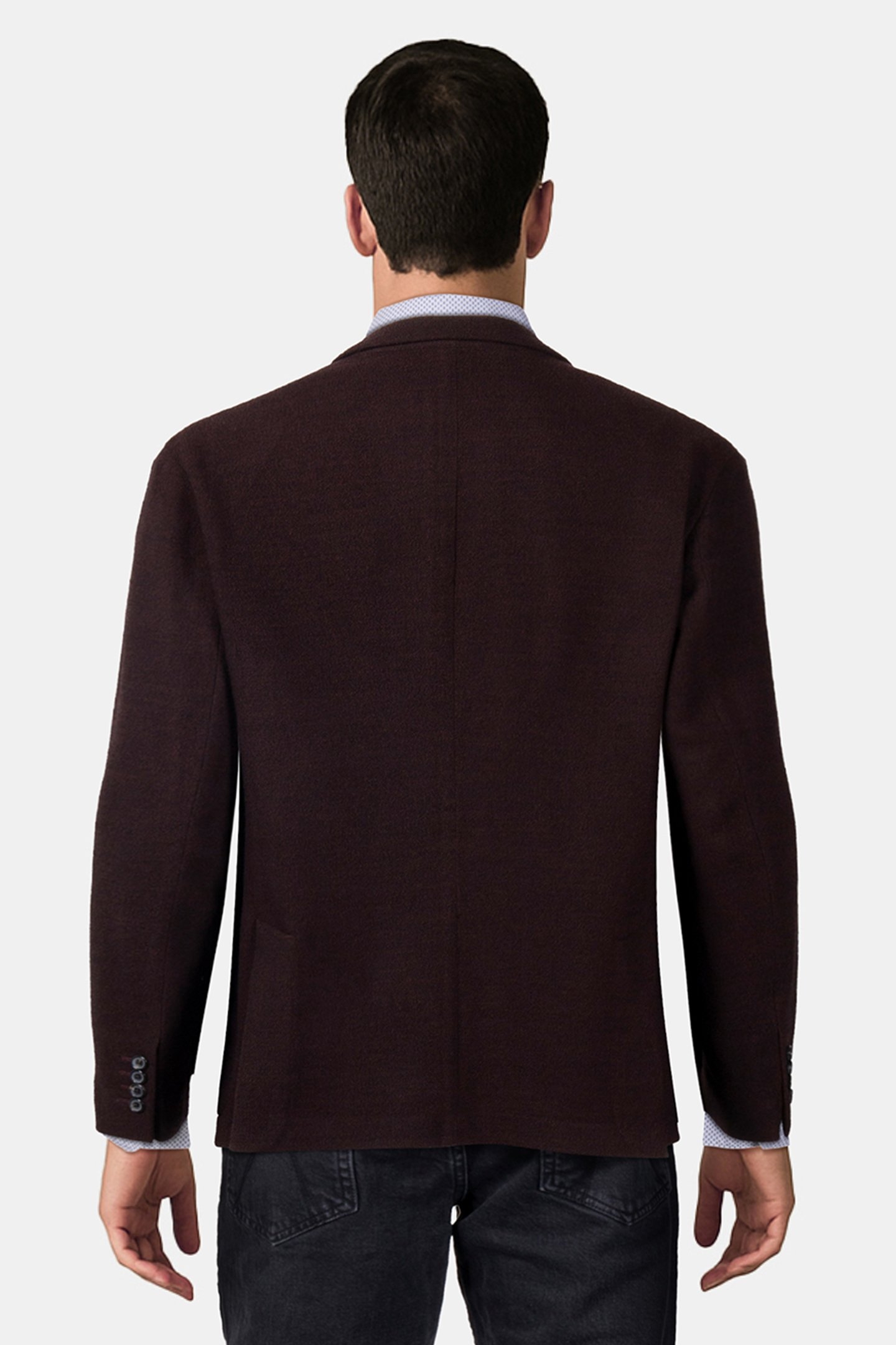 MENS 2 BUTTON JACKET VERY DARK RED 2