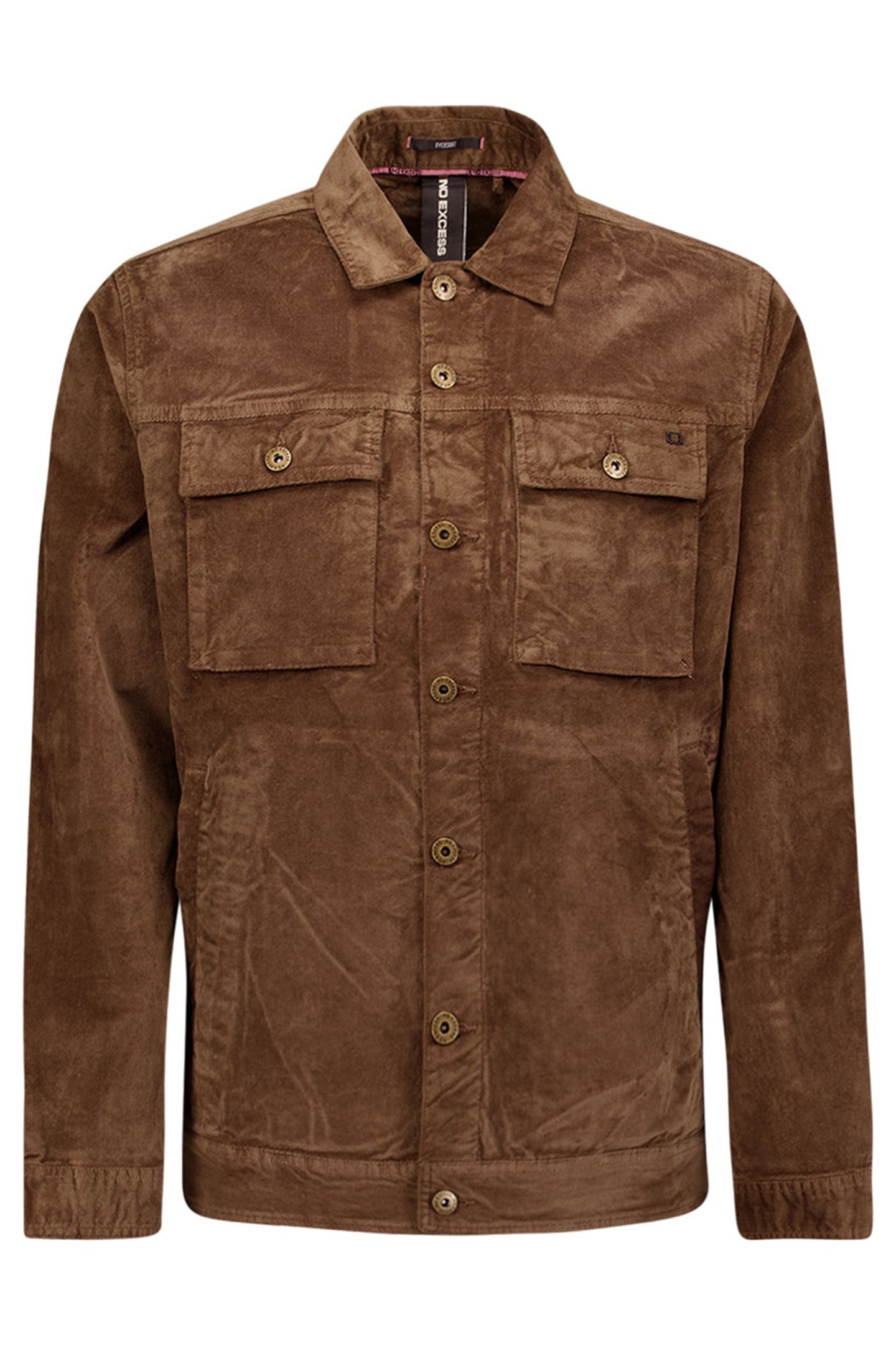 OVERSHIRT BUTTON CLOSURE FINE CORDUROY STRETCH TAUPE 1