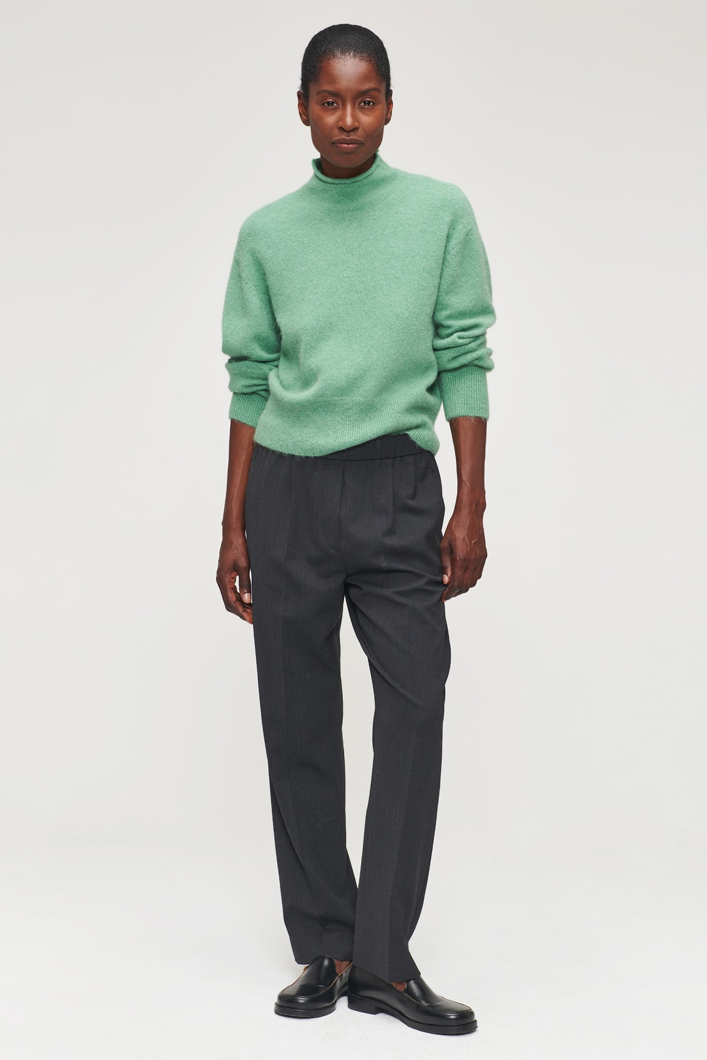 ALPACA FUNNEL NECK PULLOVER JADE 5