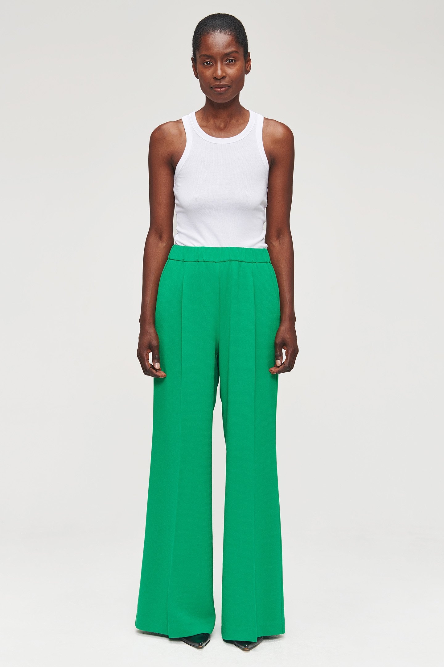 RECYCLED POLY WIDE LEG PANTS VIVID GREEN 3