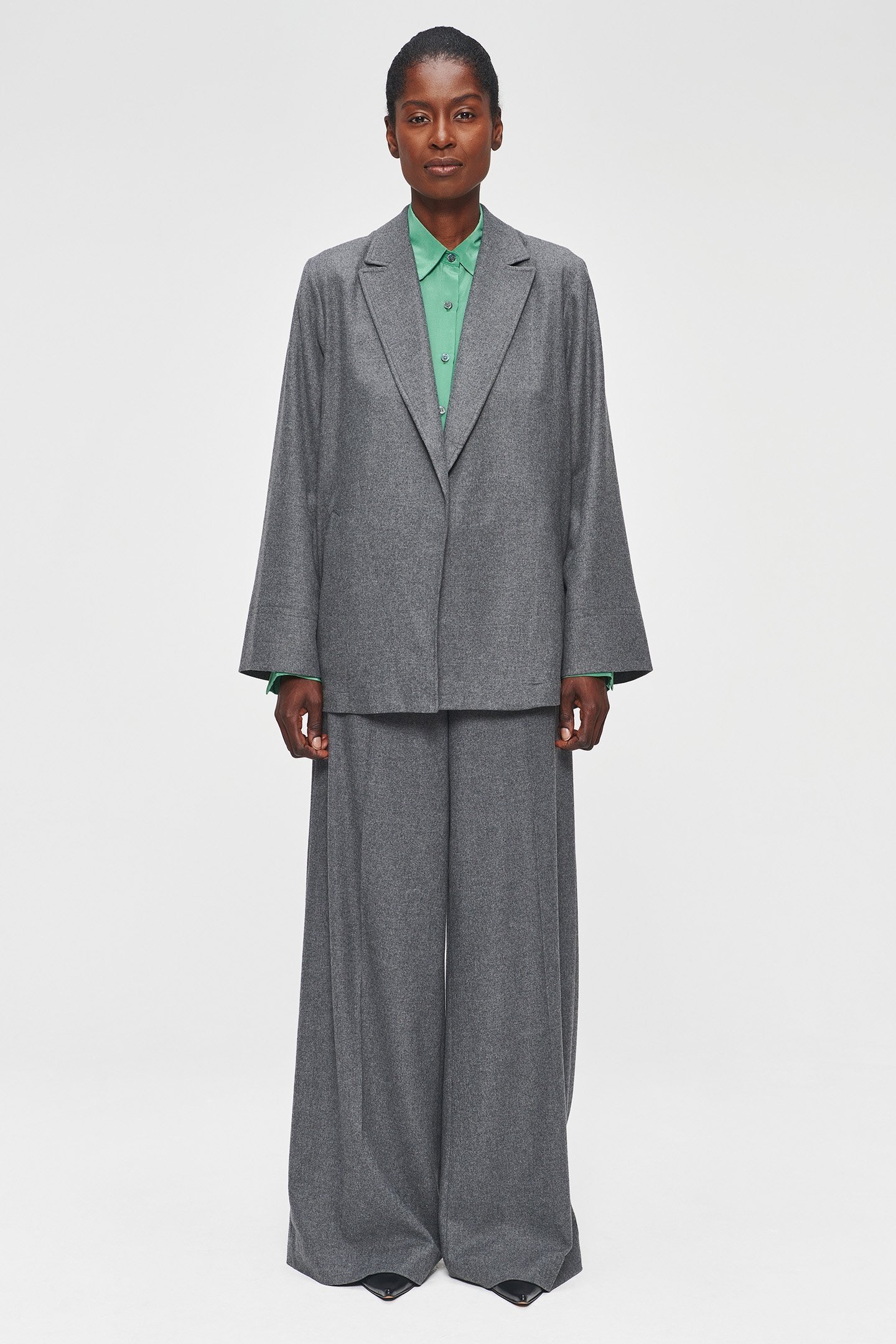 RELAXED FLANNEL JACKET STEEL GREY 7