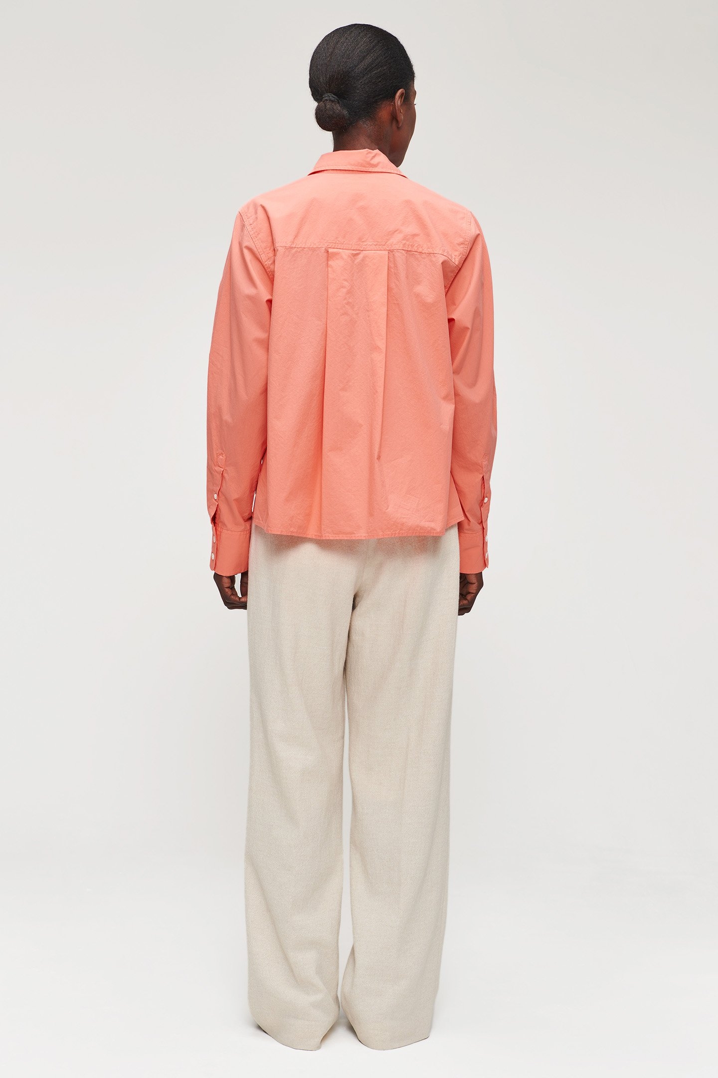 ORG COTTON BOXY SHIRT RADIANT CORAL 4