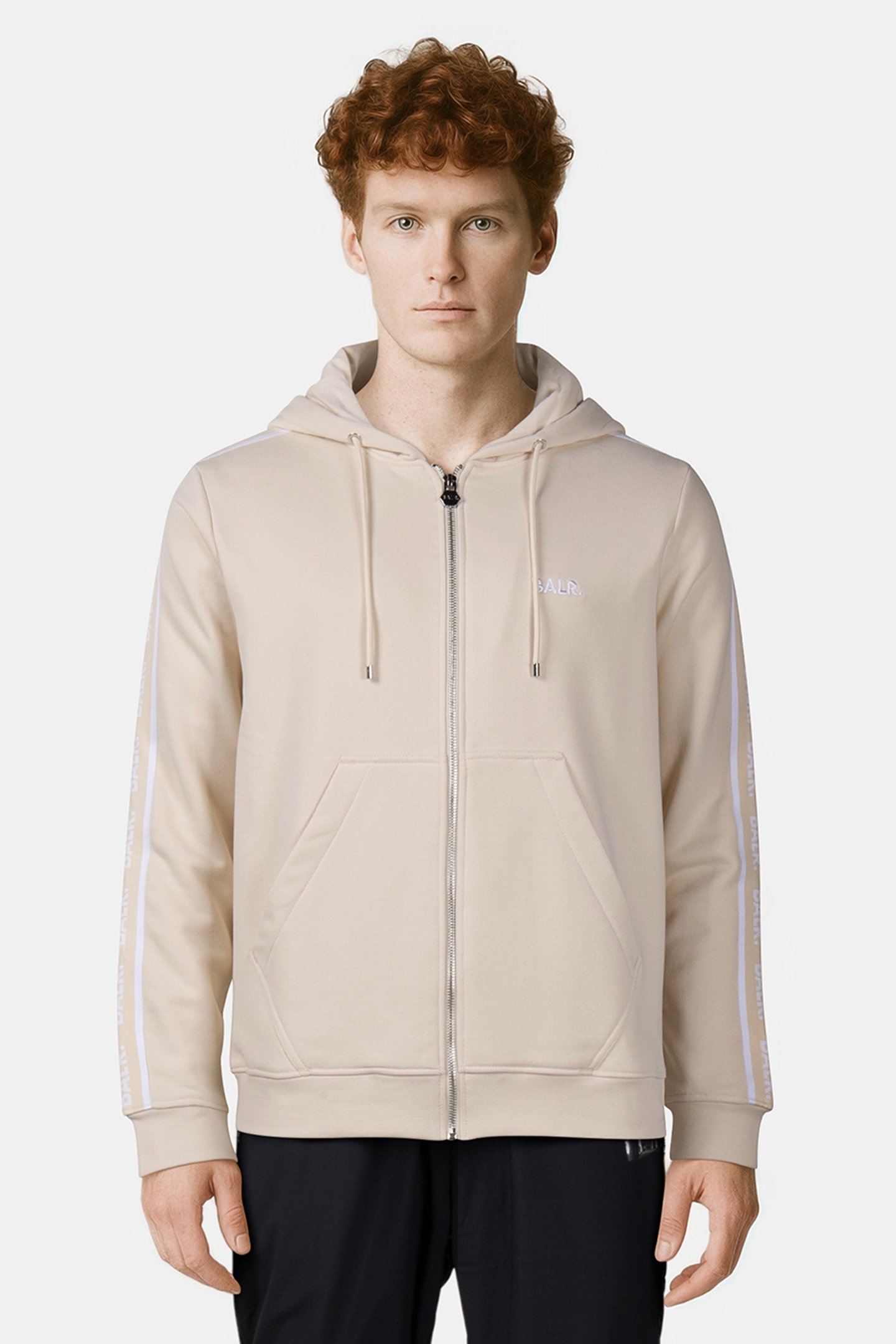 B-TAPE ZIP THROUGH HOODIE WHITE SWAN 1