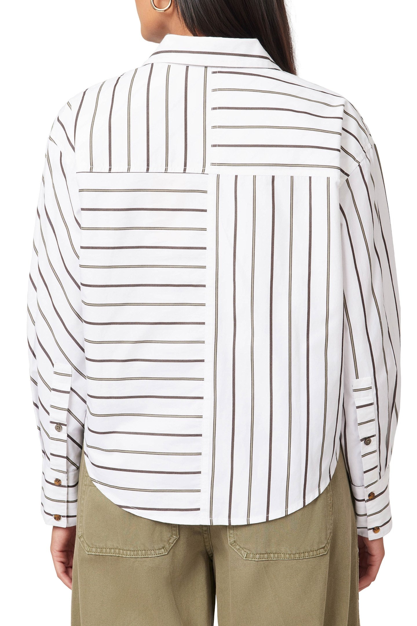 CROPPED BOYFRIEND SHIRT SUGAR SWIZZLE STRIPE 2