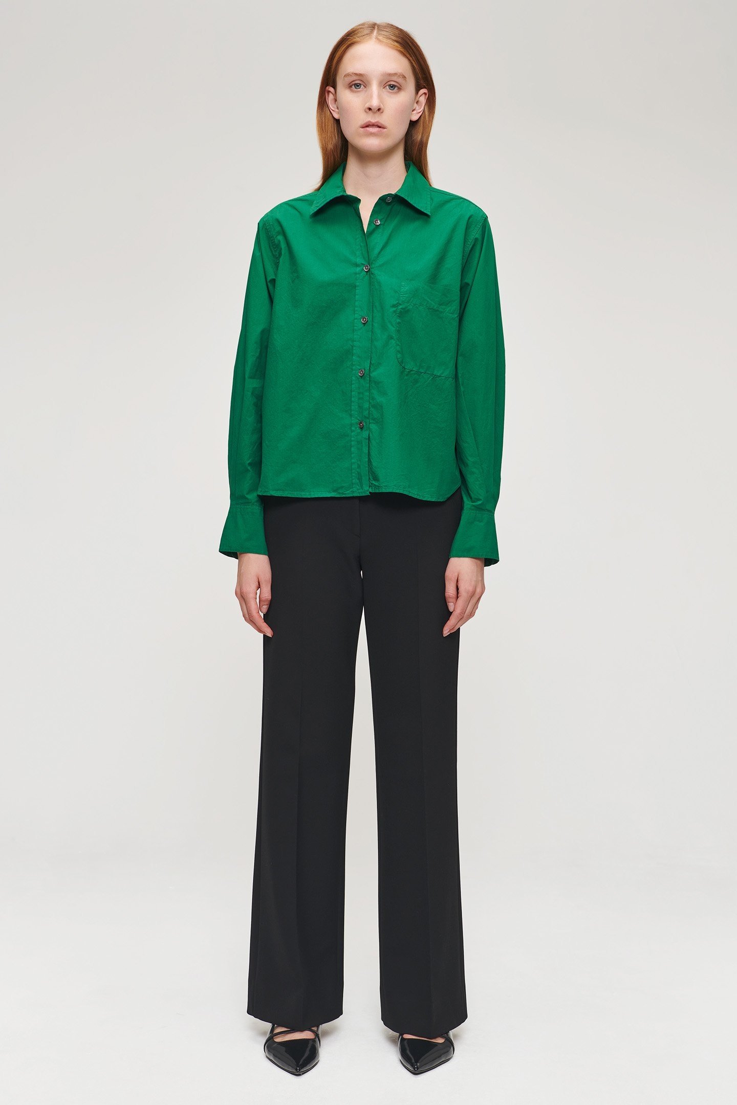 ORG COTTON BOXY SHIRT WARM GREEN 3