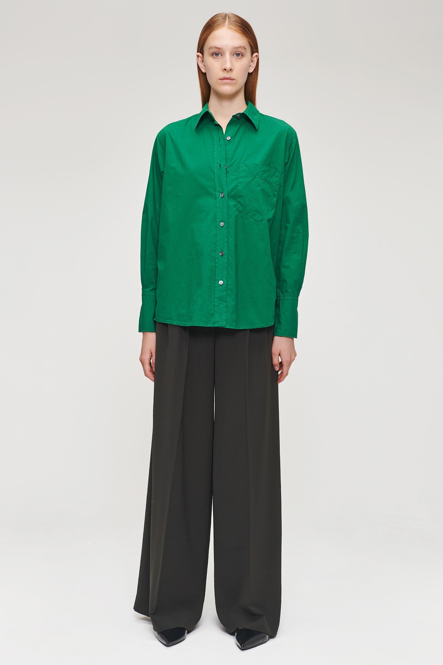 ORG COTTON BOYS SHIRT WARM GREEN 3