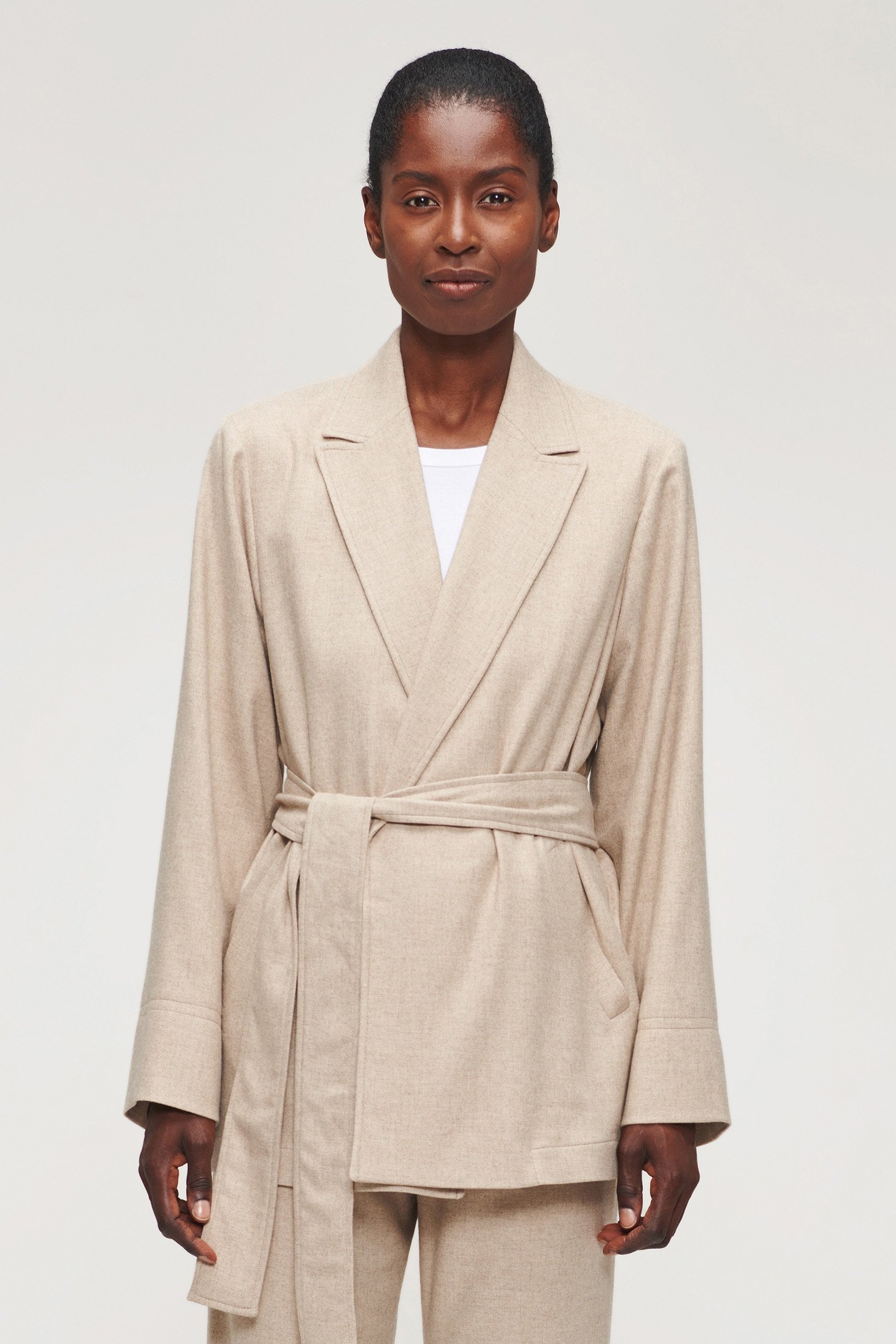 RELAXED FLANNEL JACKET SIMPLY TAUPE 1