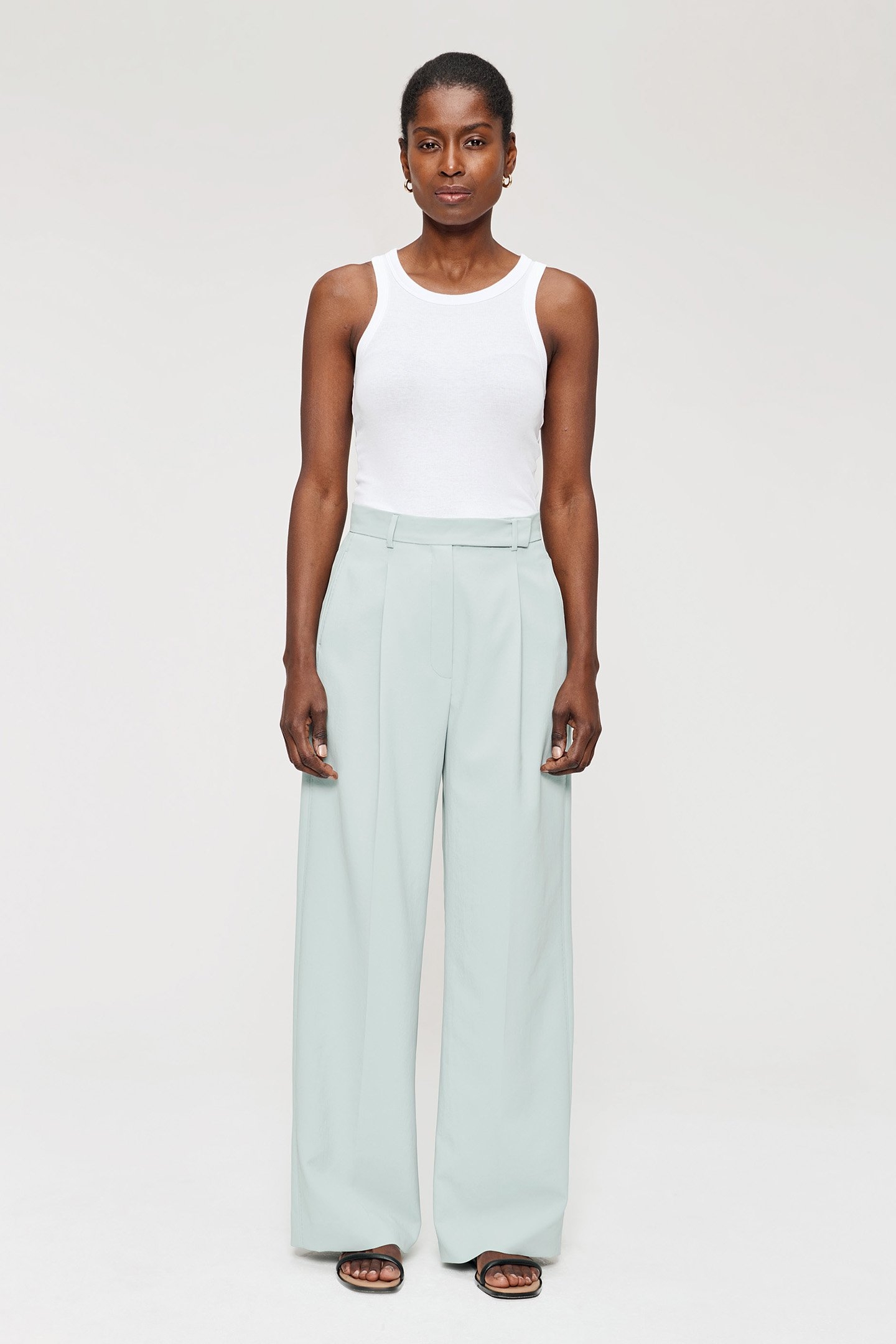 COOL PANAMA STRAIGHT PANTS SEAFOAM 1