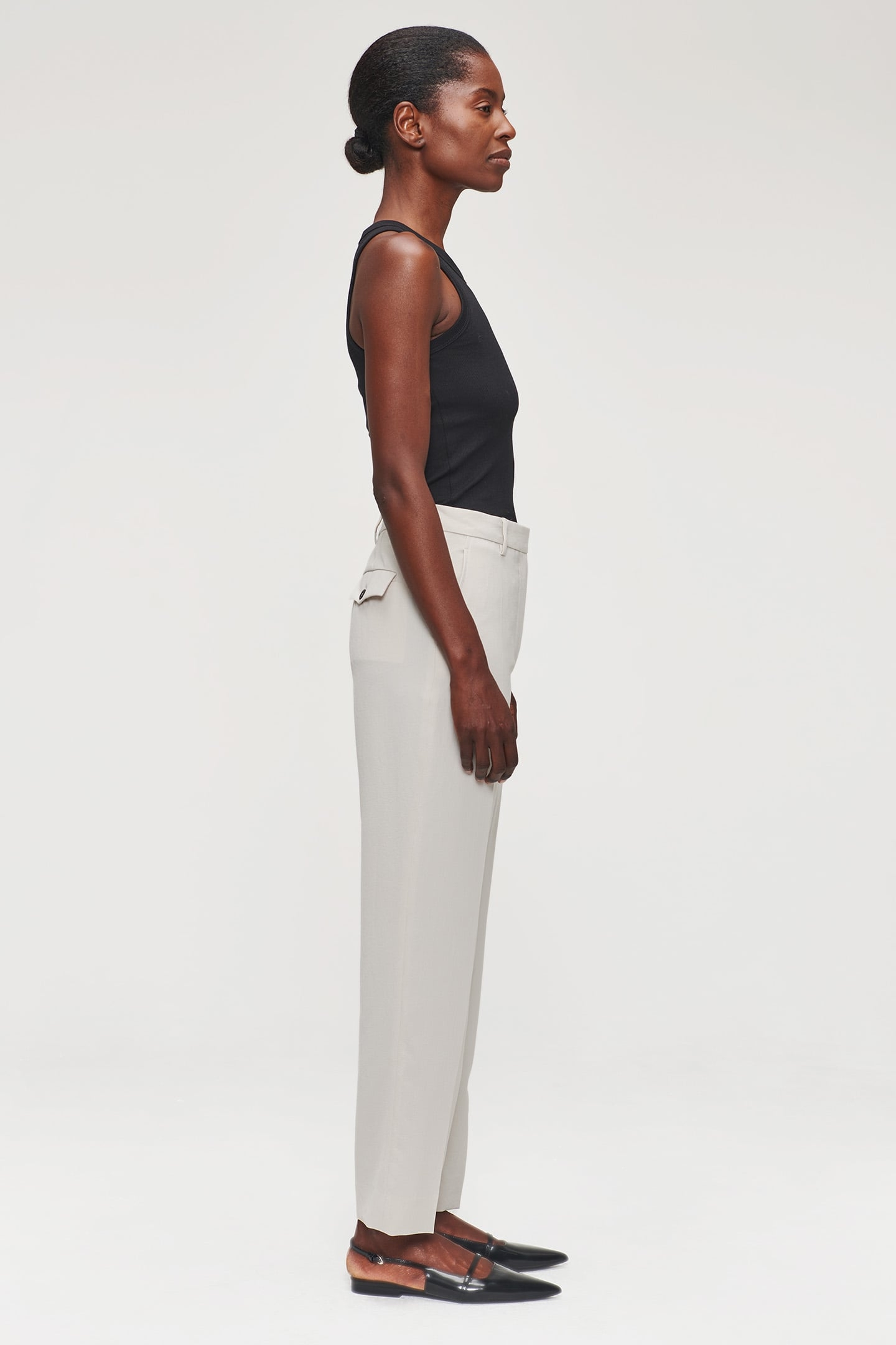 JAPANESE CREPE CLASSIC PANTS GREIGE 5