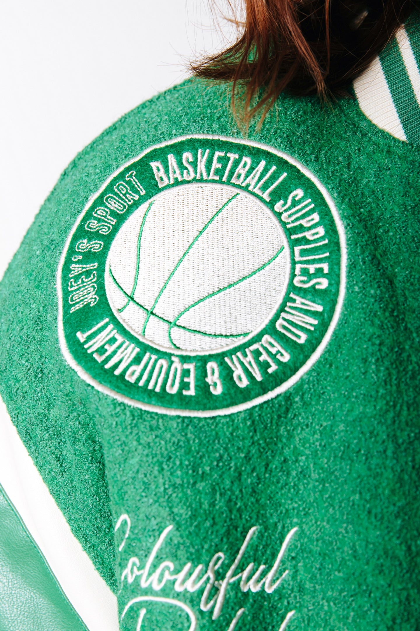 JOAN BASEBALL BOMBER JACKET DEEP GREEN 5