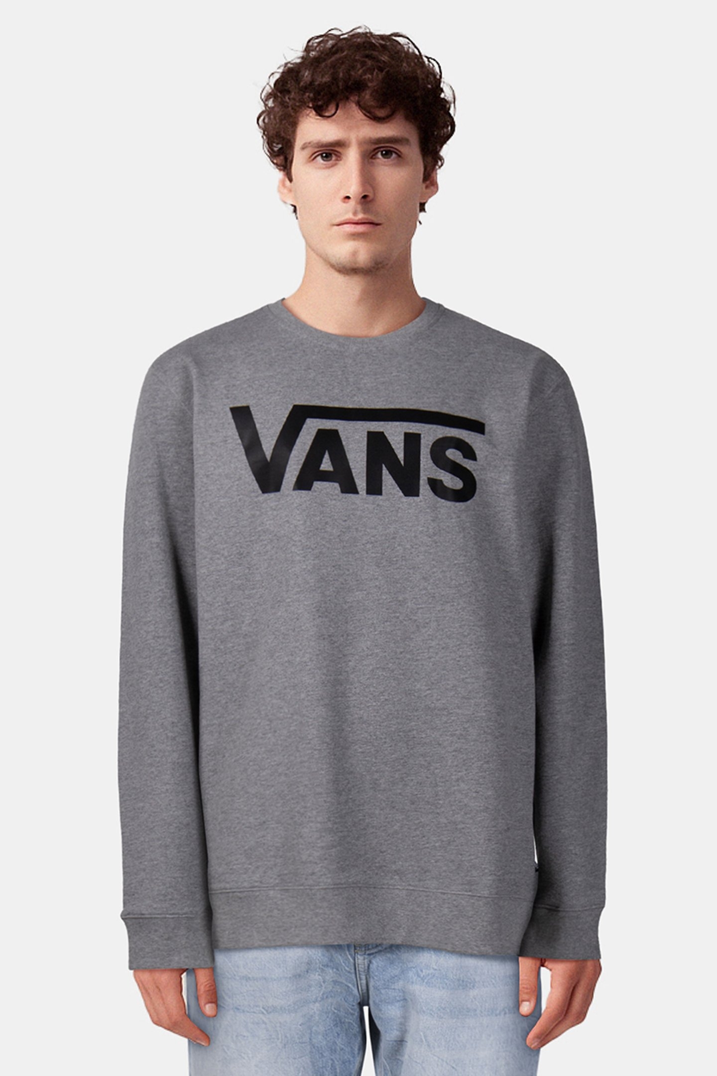 MN VANS CLASSIC CREW II CEMENT HEATHER/BLACK 1