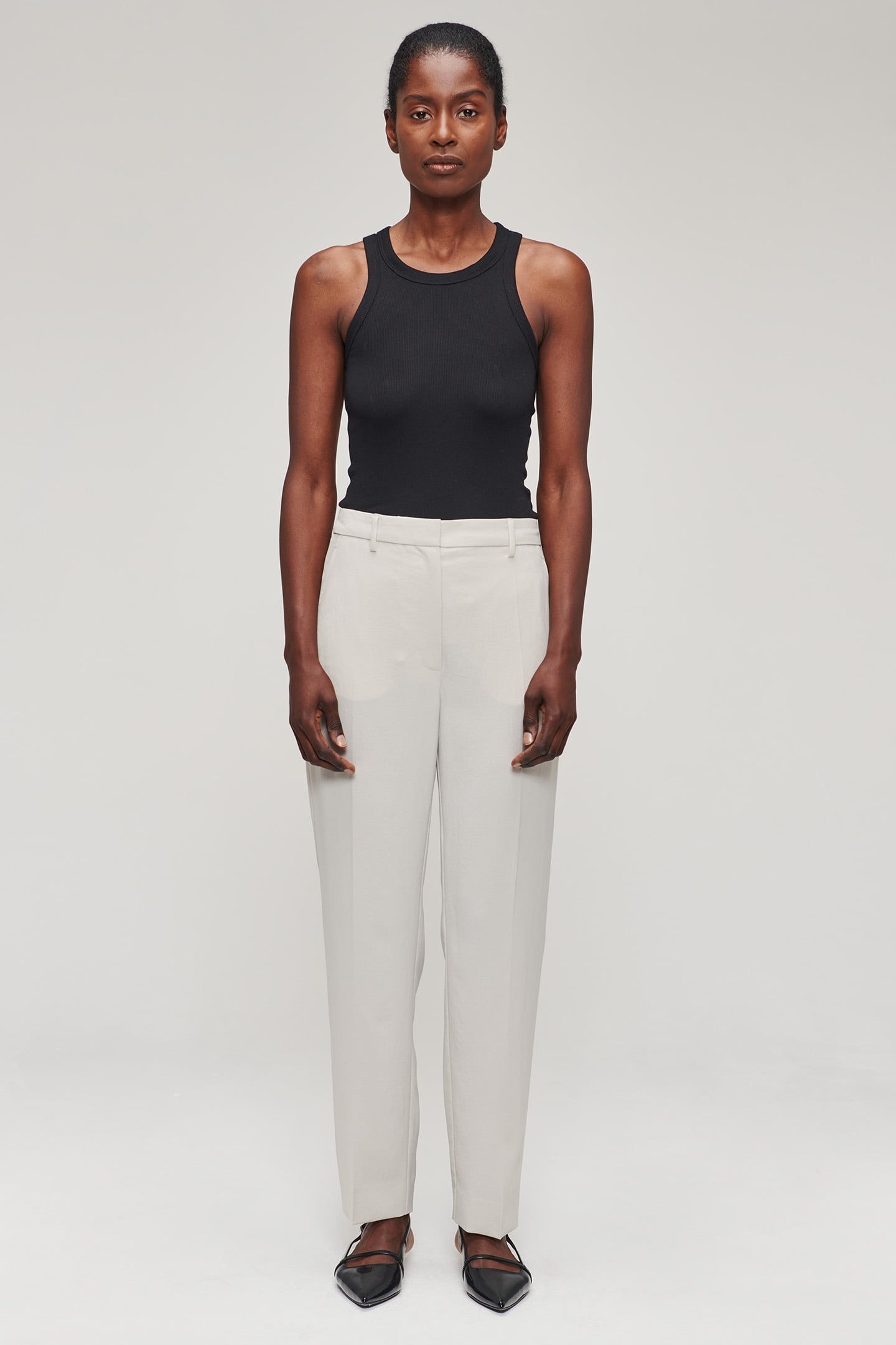 JAPANESE CREPE CLASSIC PANTS GREIGE 3