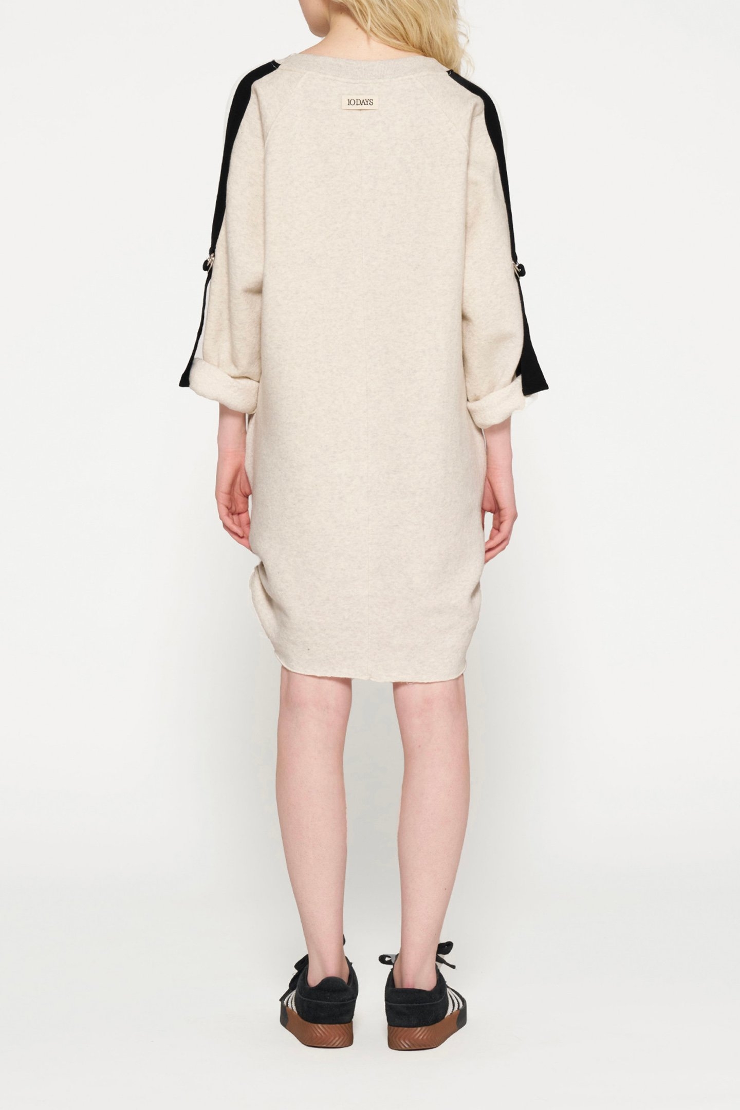 BELTED RAGLAN DRESS SOFT WHITE MELEE 3