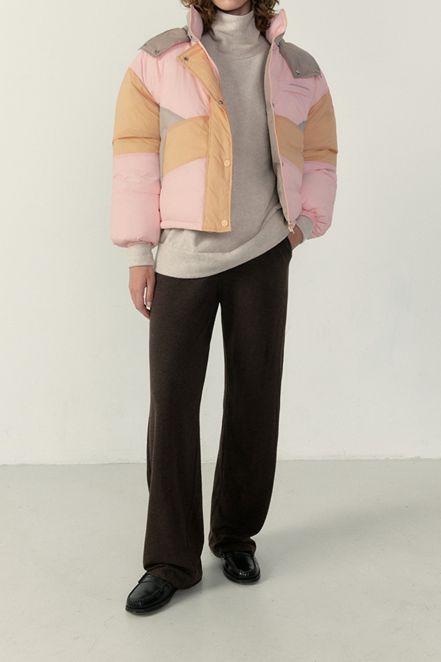 KOLBAY COAT TRICOLORE NUDE 1