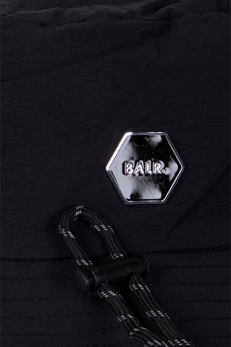 UNISEX HEXLINE BADGE BUCKET HAT JET BLACK 3