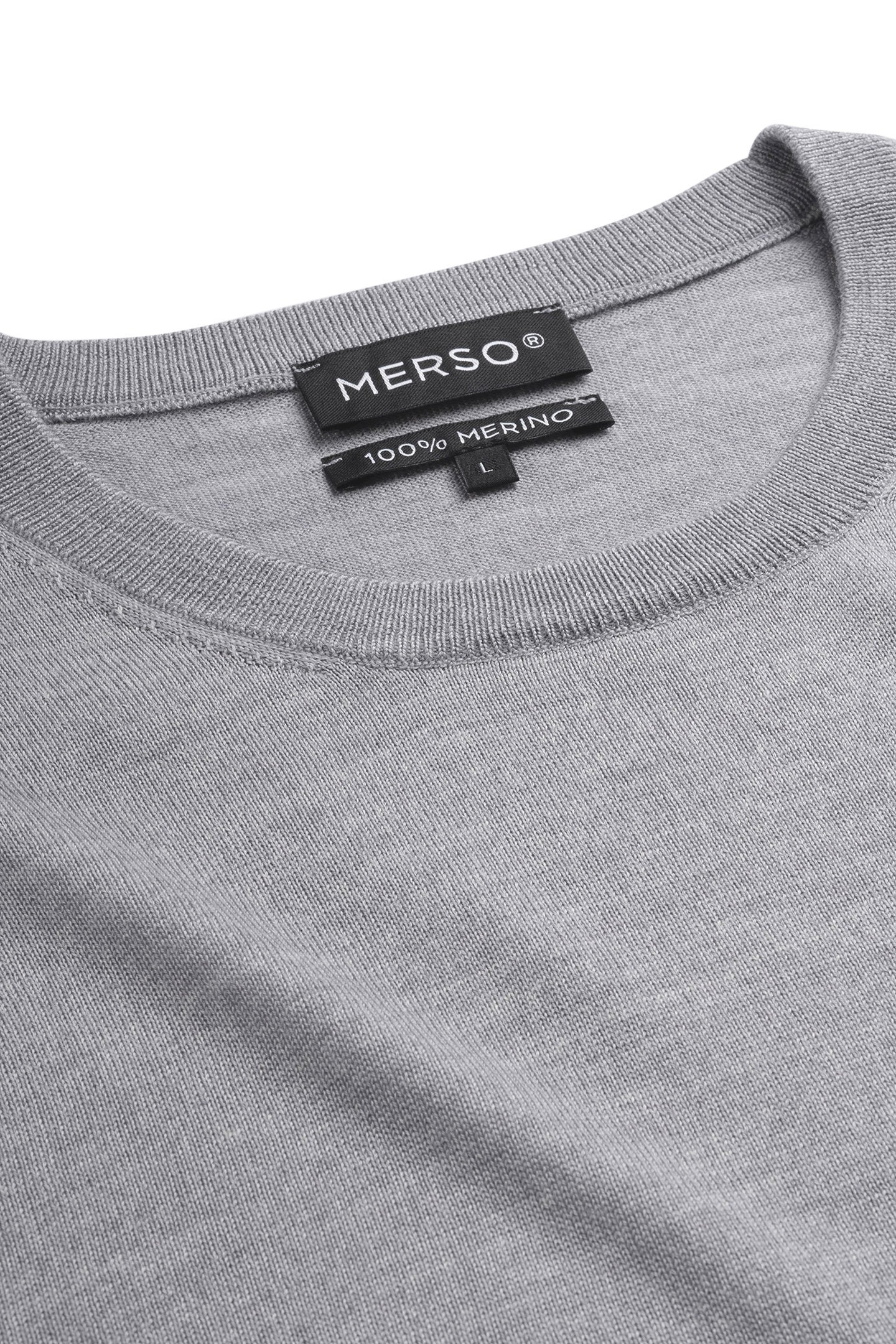 CREW NECK 100% MERINO MOONSTONE GREY 6