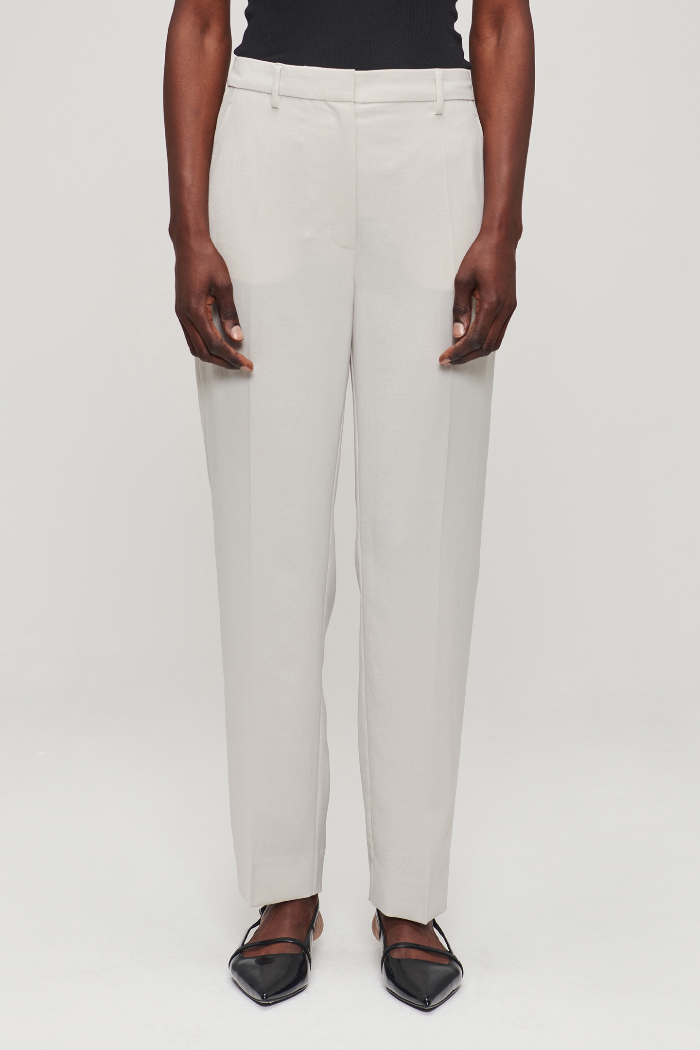 JAPANESE CREPE CLASSIC PANTS GREIGE 1