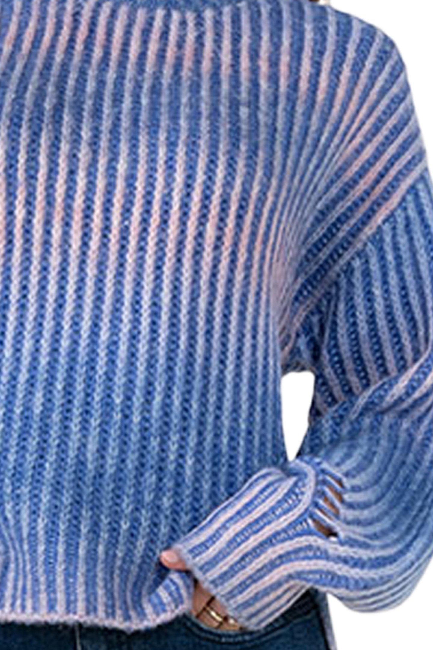 DALY KNITTED PULL LONG SLEEVE BLUE SPACE DYE 4