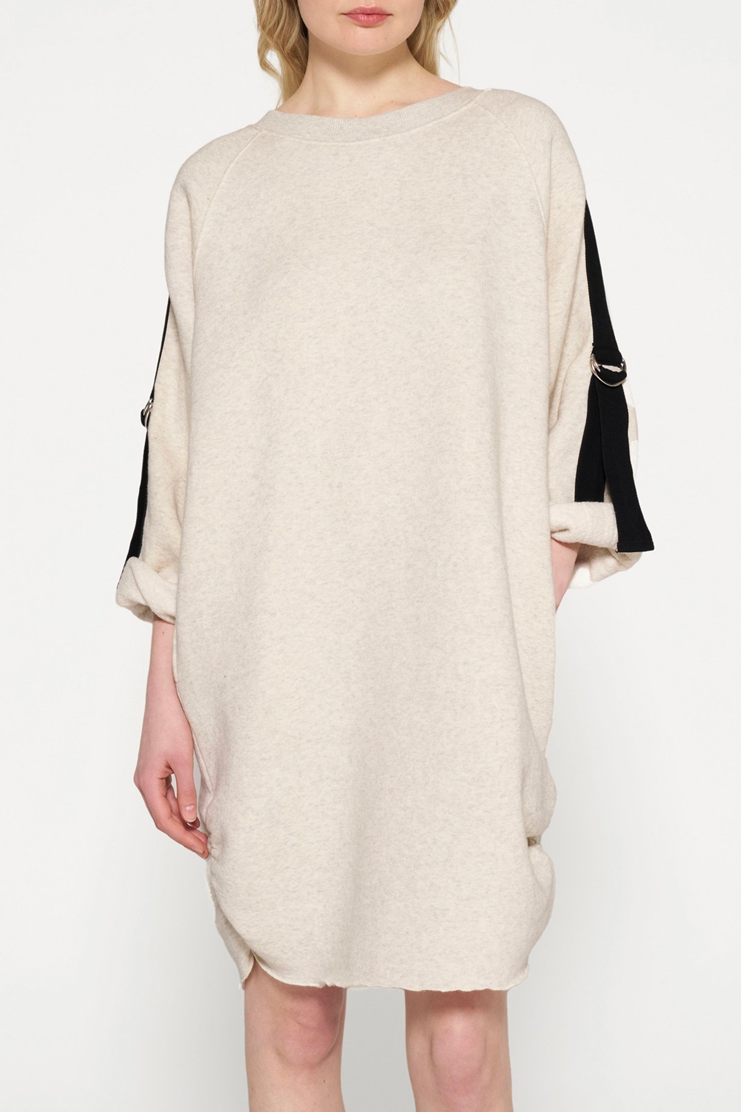 BELTED RAGLAN DRESS SOFT WHITE MELEE 1