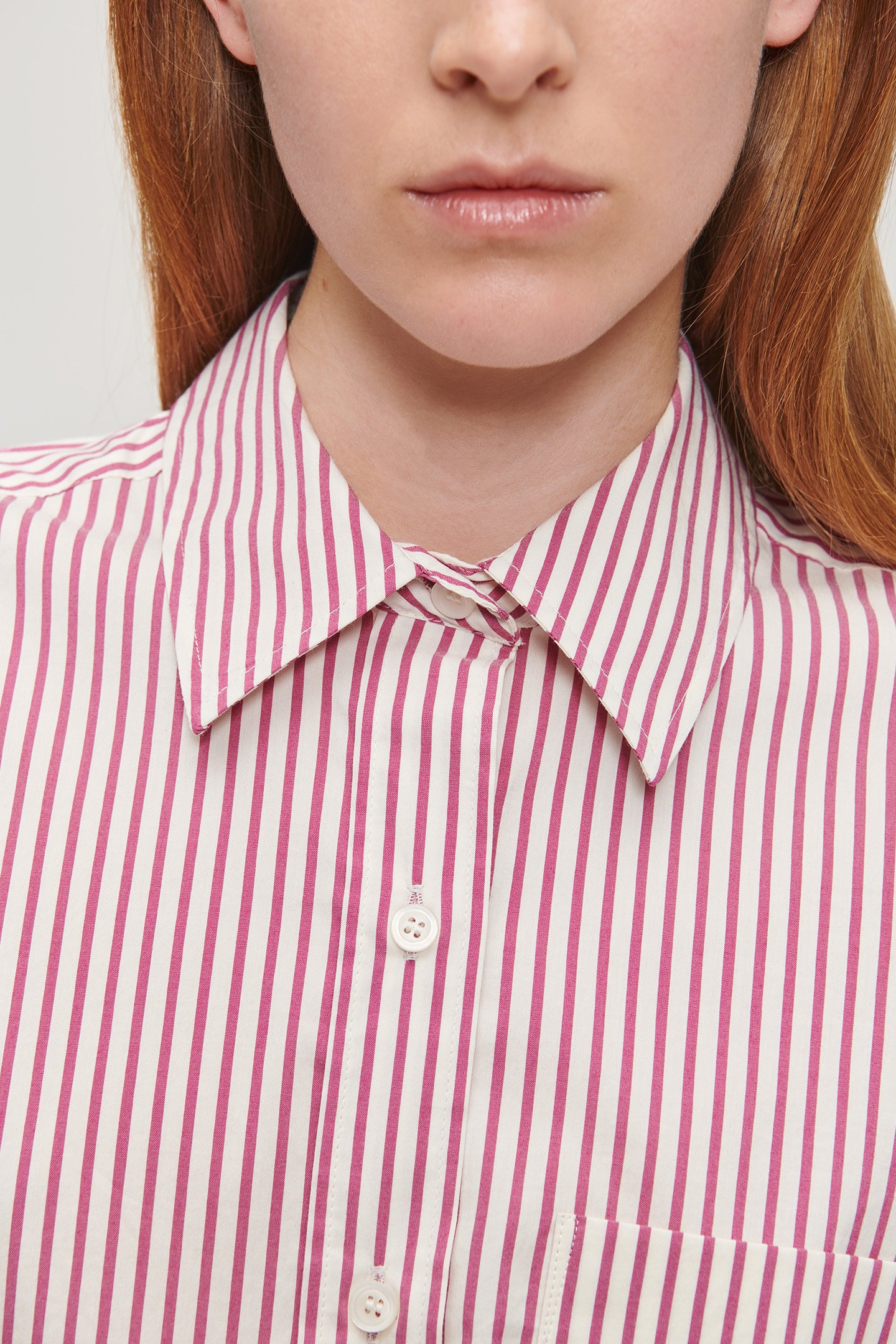 SOFT COTTON MIX STRIPPED SHIRT PLUM 6