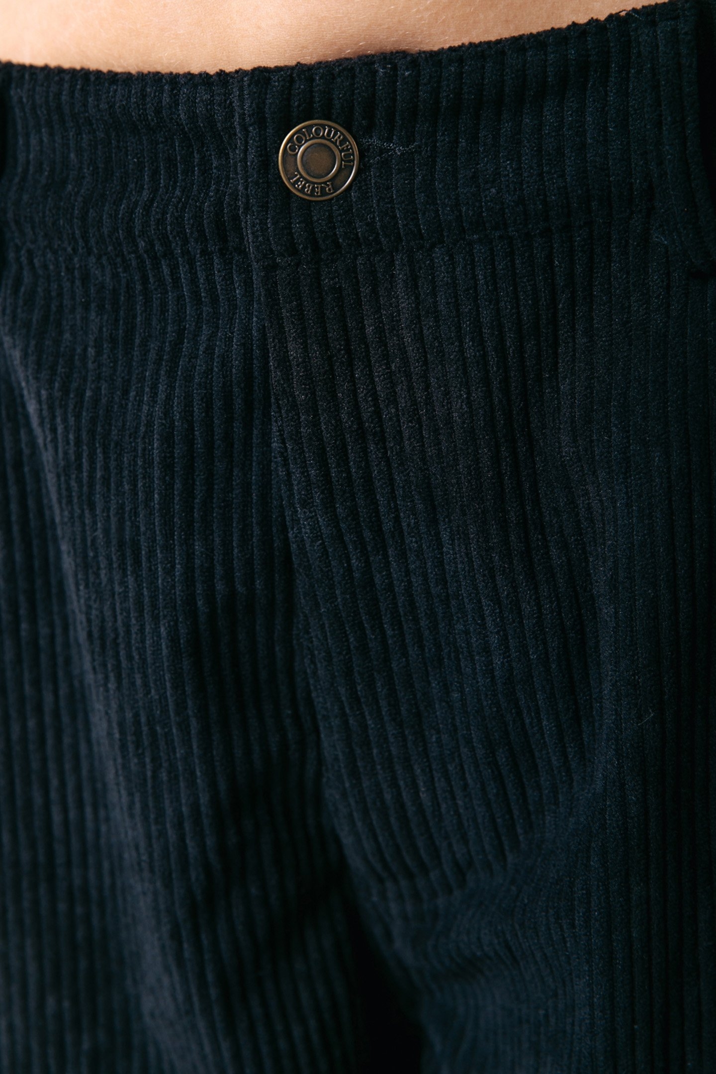 GAIAS CORDUROY HIGH RISE WIDE LEG PANTS BLACK 5