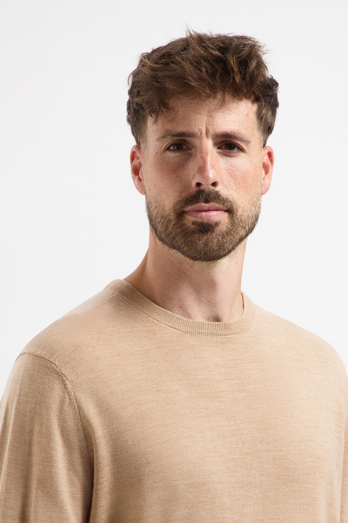 CREW NECK 100% MERINO SAHARA SAND 5