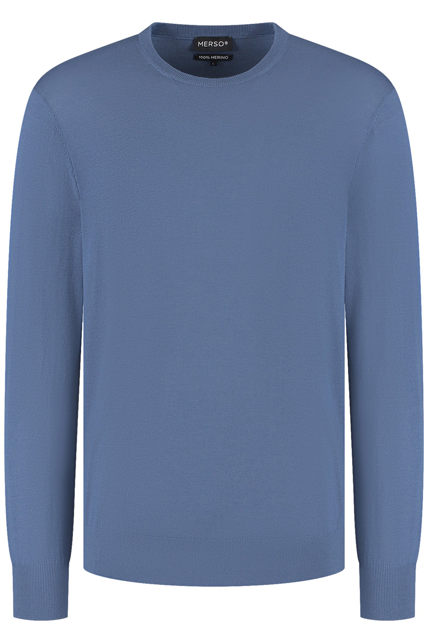 CREW NECK 100% MERINO PACIFIC BLUE 2