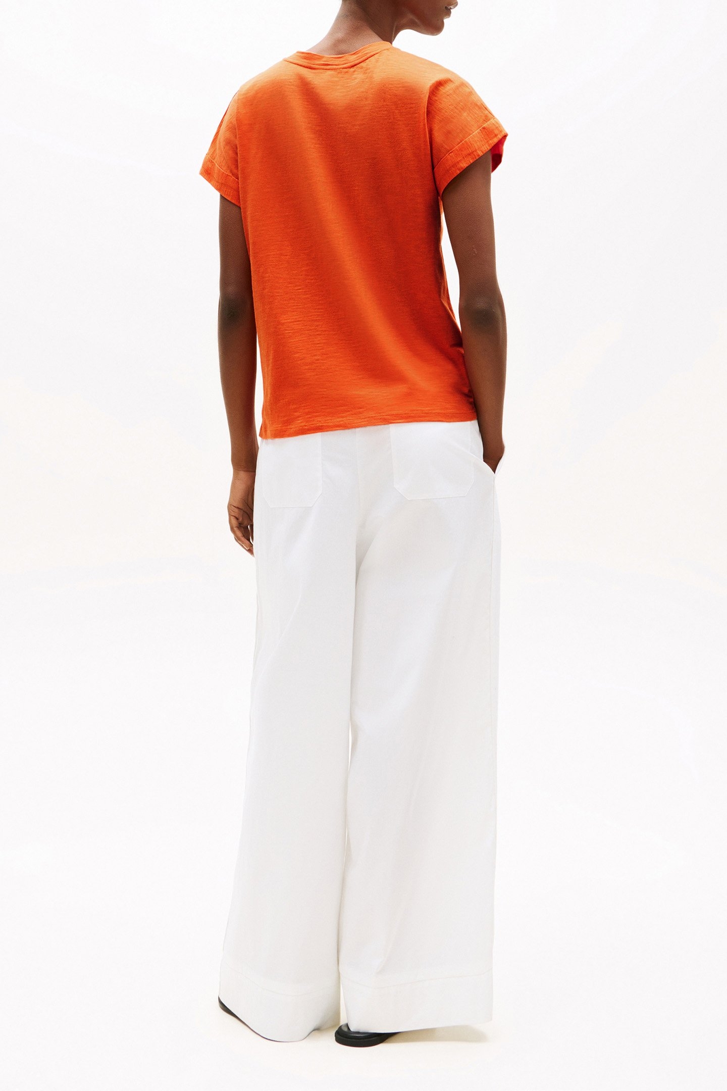 SLUB MDRN SLIM FIT T-SHIRT BRILLIANT ORANGE 3