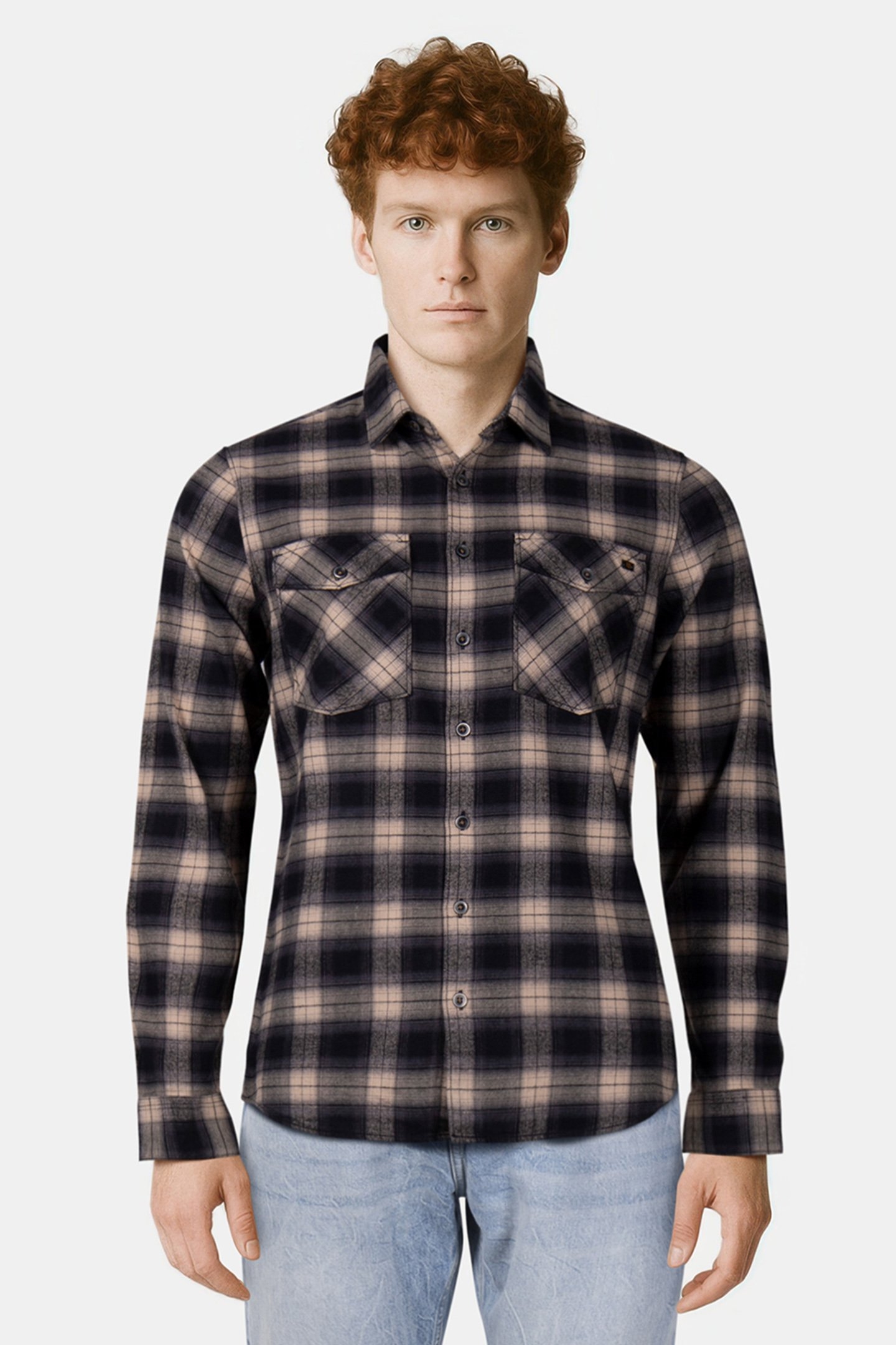 SHIRT CHECK BLACK 1