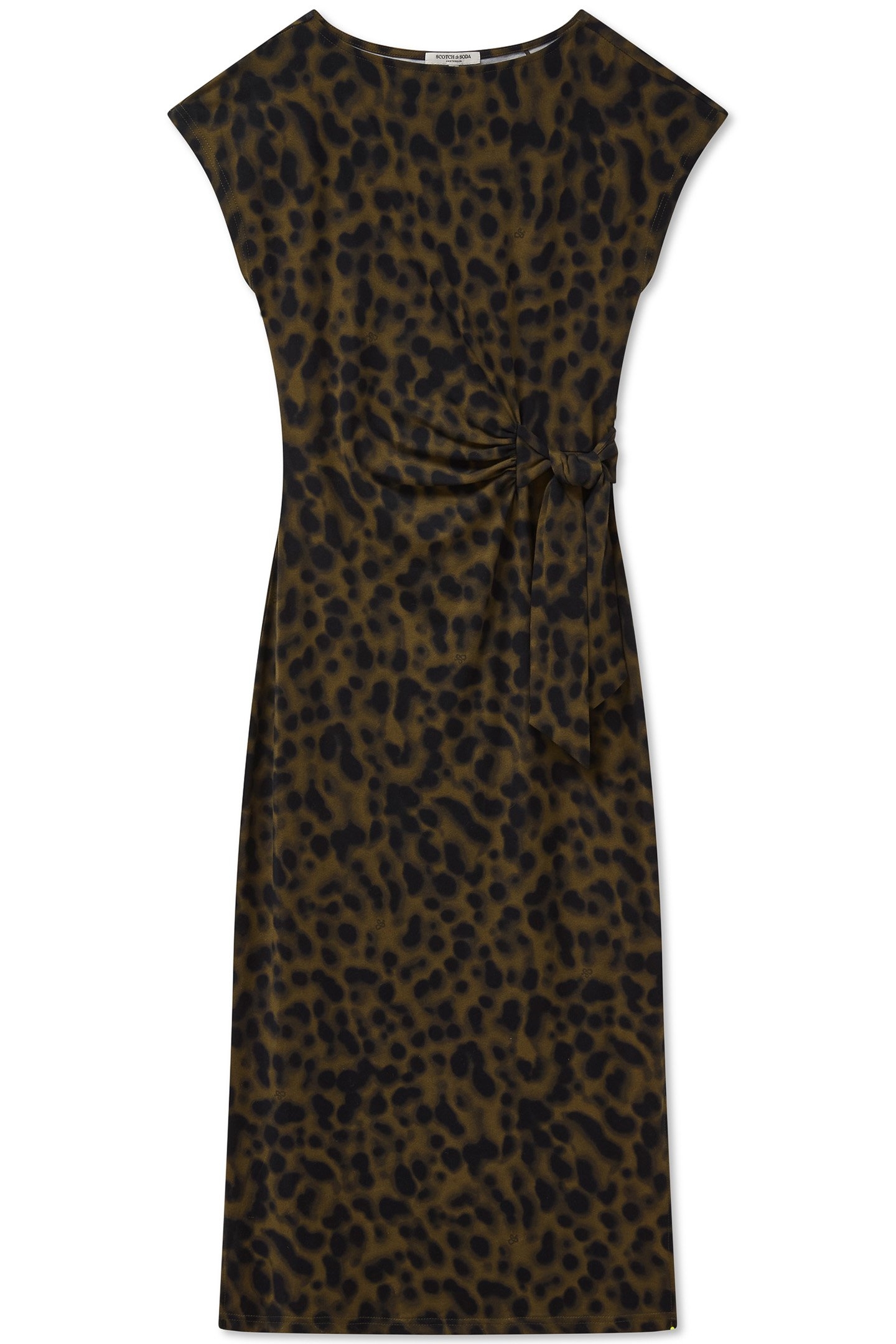 TIE FRONT DRESS MILITARY OLIVE ANIMAL 3