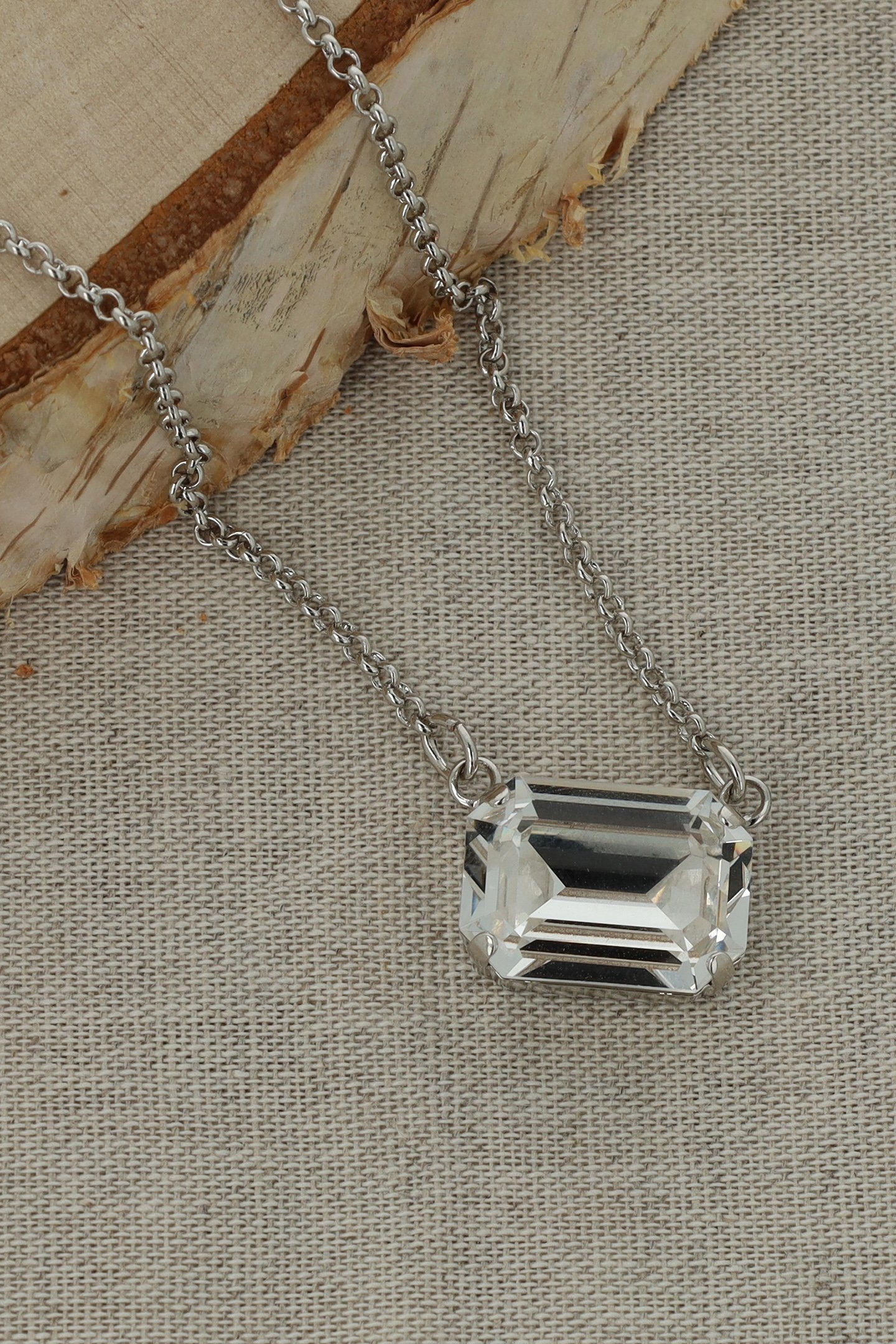 LADY DI NECKLACE RHODIUM CRYSTAL 4