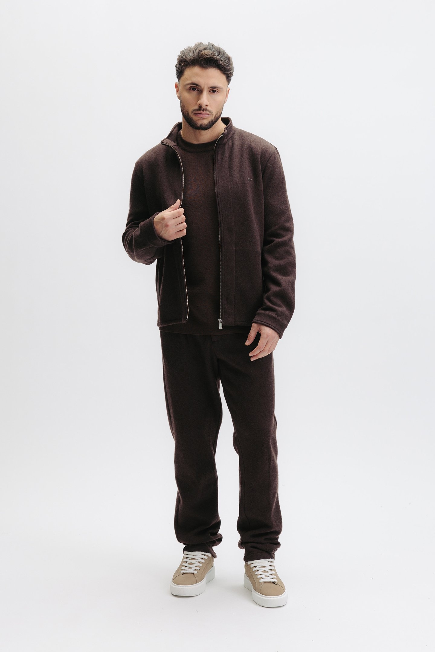 XI ZIP KNIT SWEATER DEEP BROWN 4