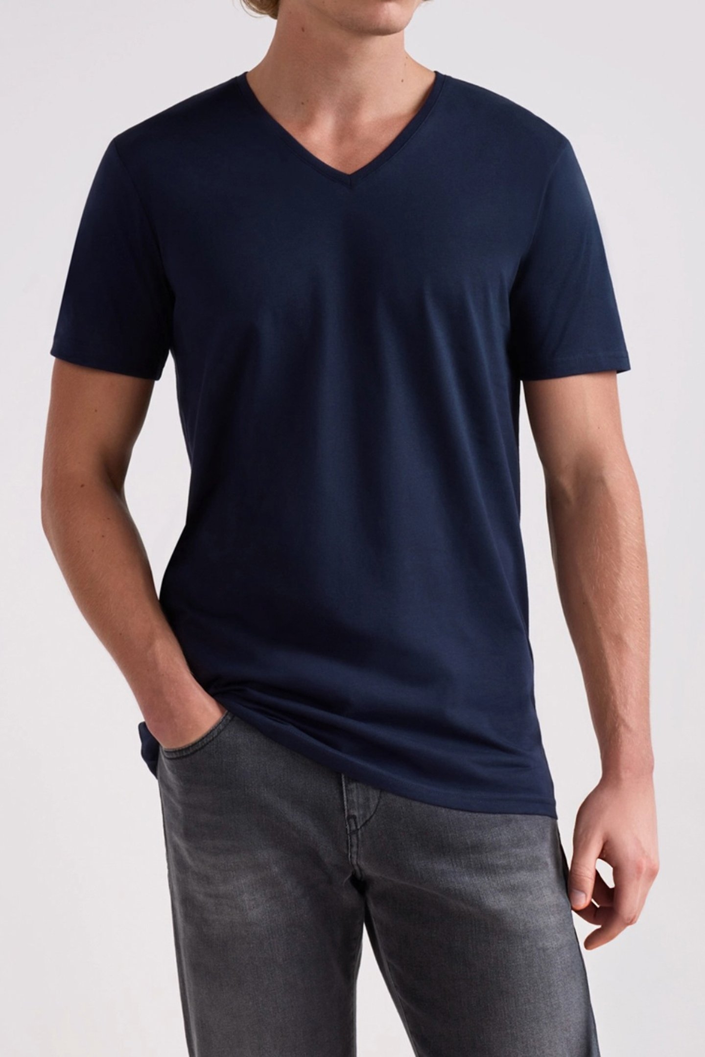 MCGREGOR - PREMIUM STRETCH T-SHIRT - V-NECK - 4-PACK NAVY 2