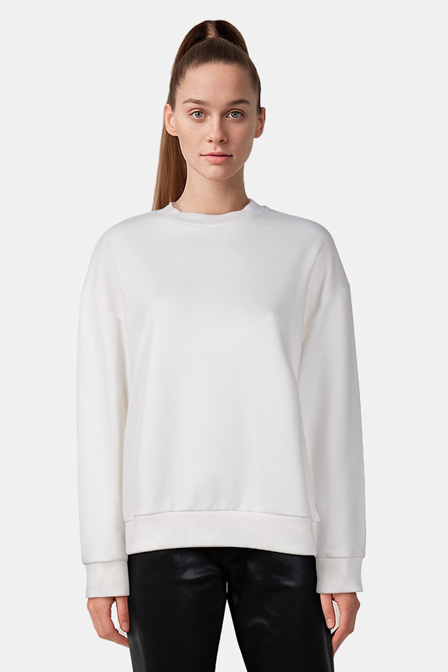 ORGANIC FELPA CREW PEARL WHITE 1