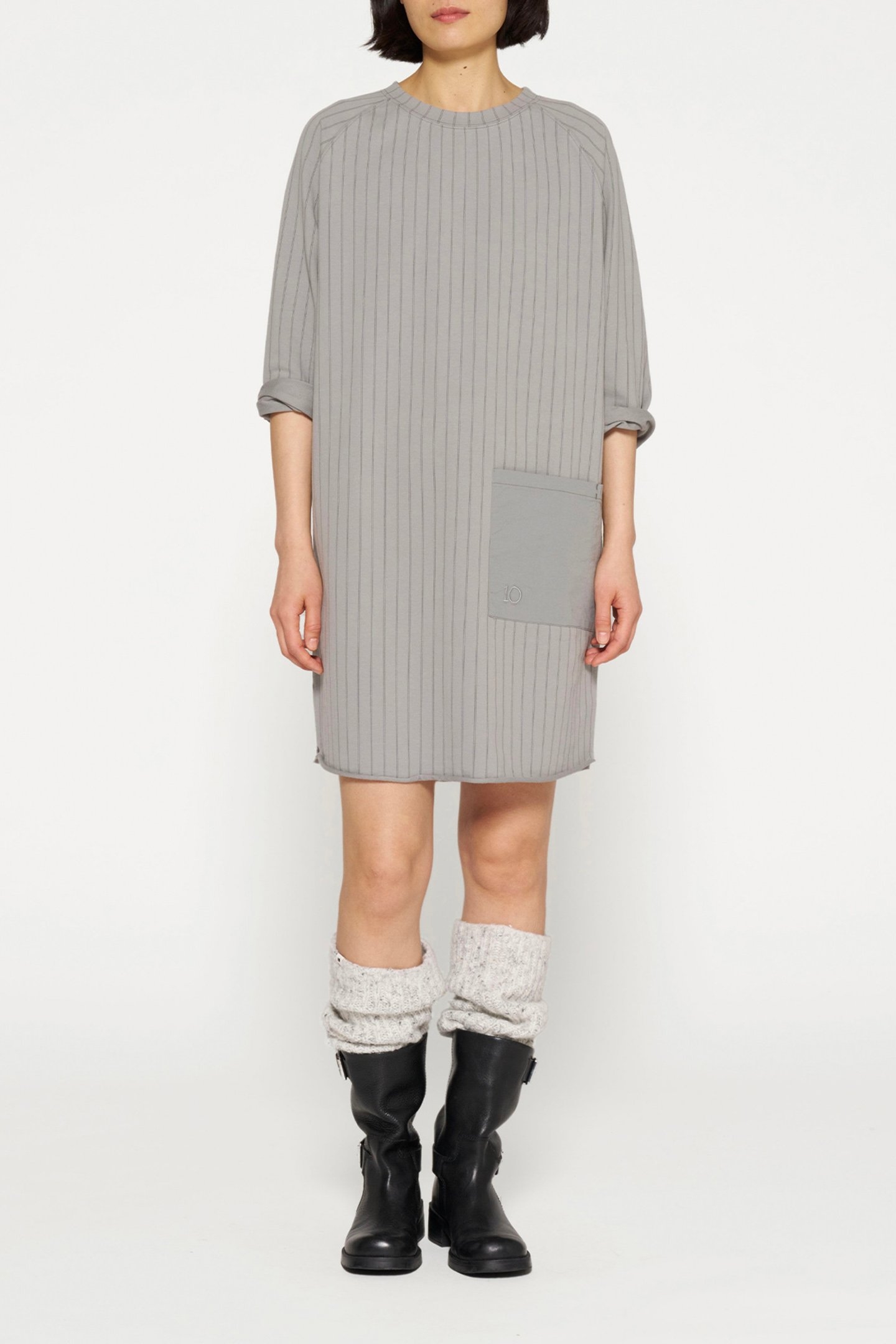 SWEAT DRESS PINSTRIPE GRAPHITE 2