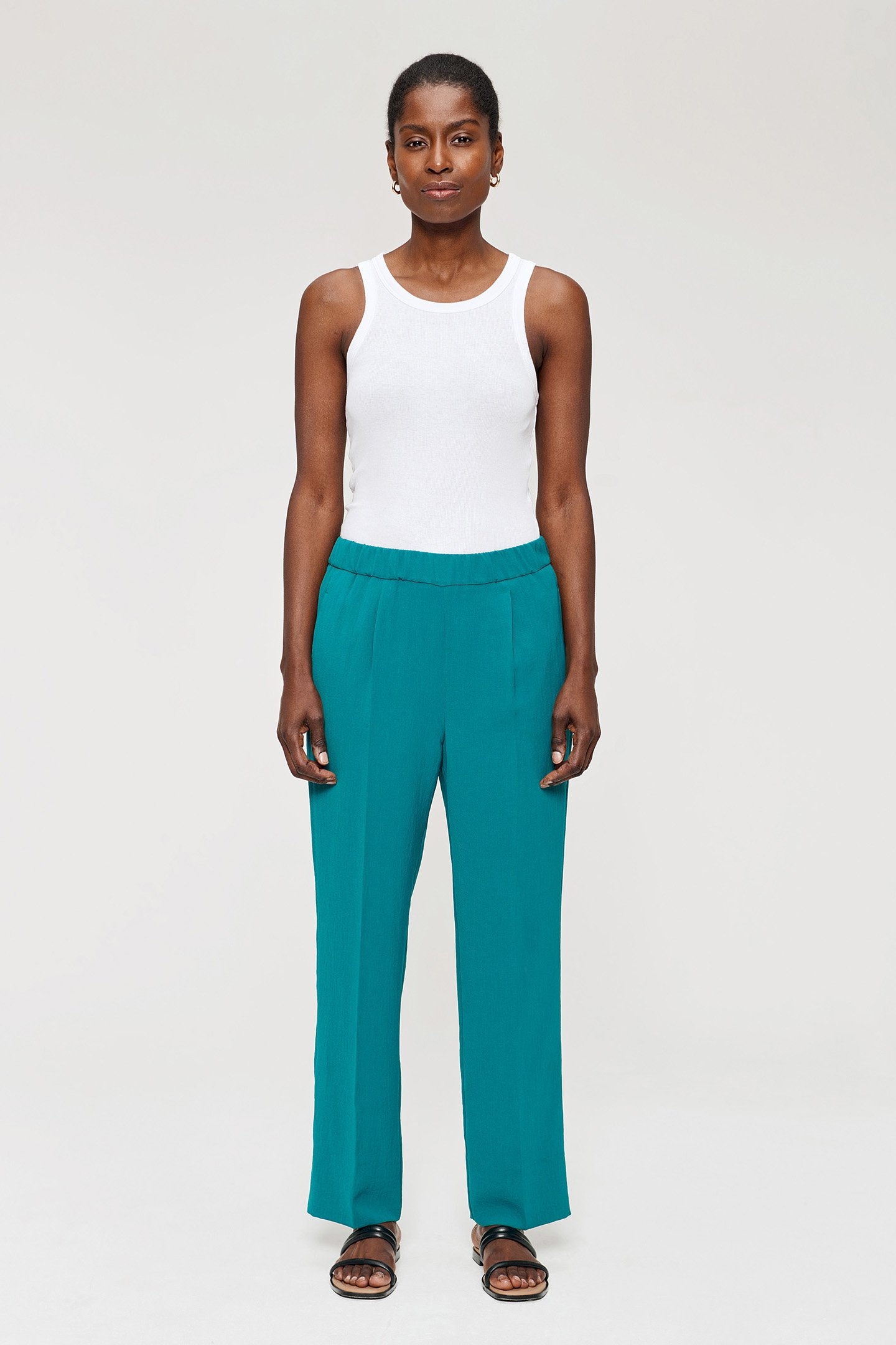 JAP CREPE RELAXED CHINO SEA GREEN 1