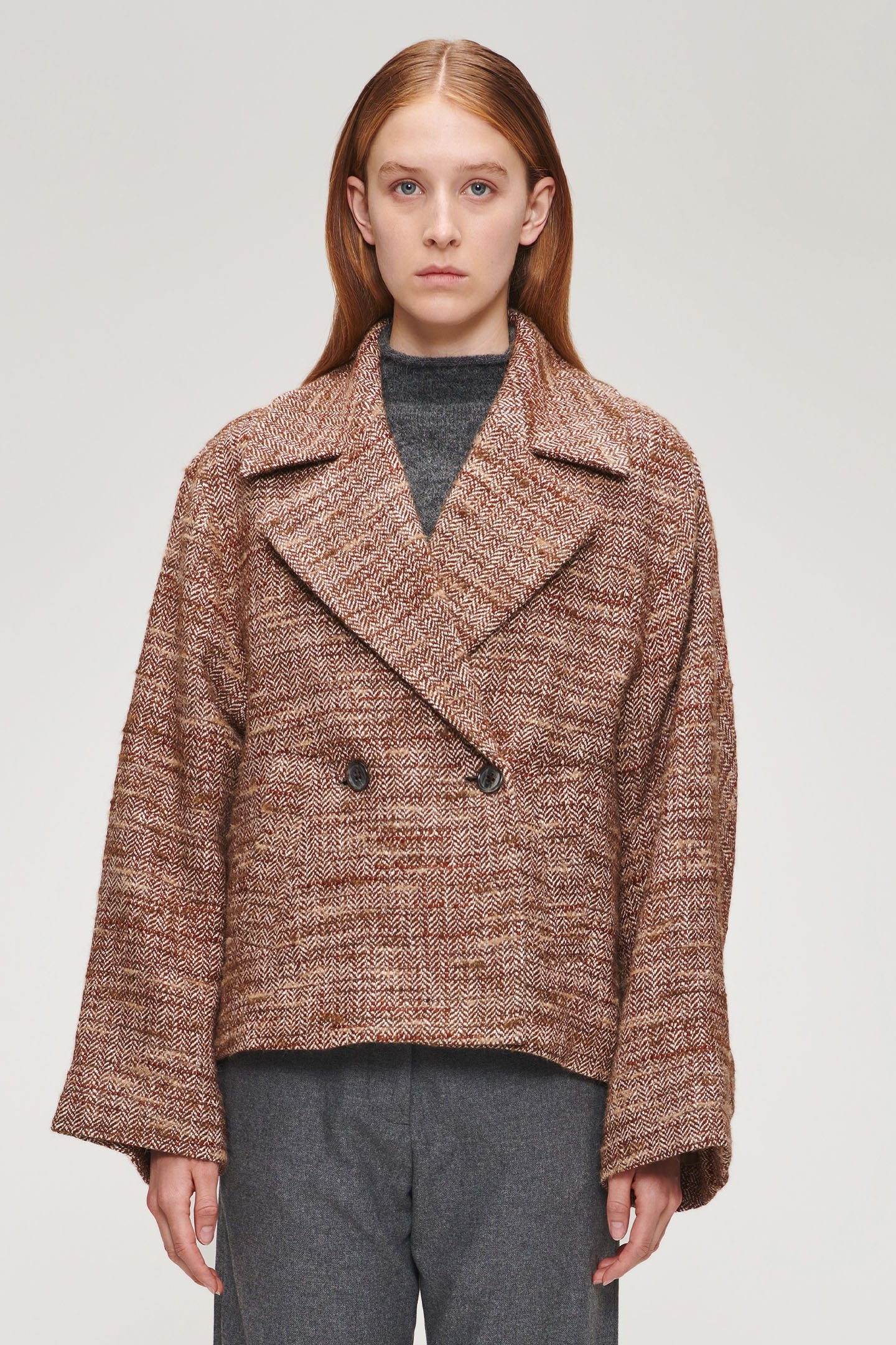 COTTON WOOL SHORT COAT HAZEL 1