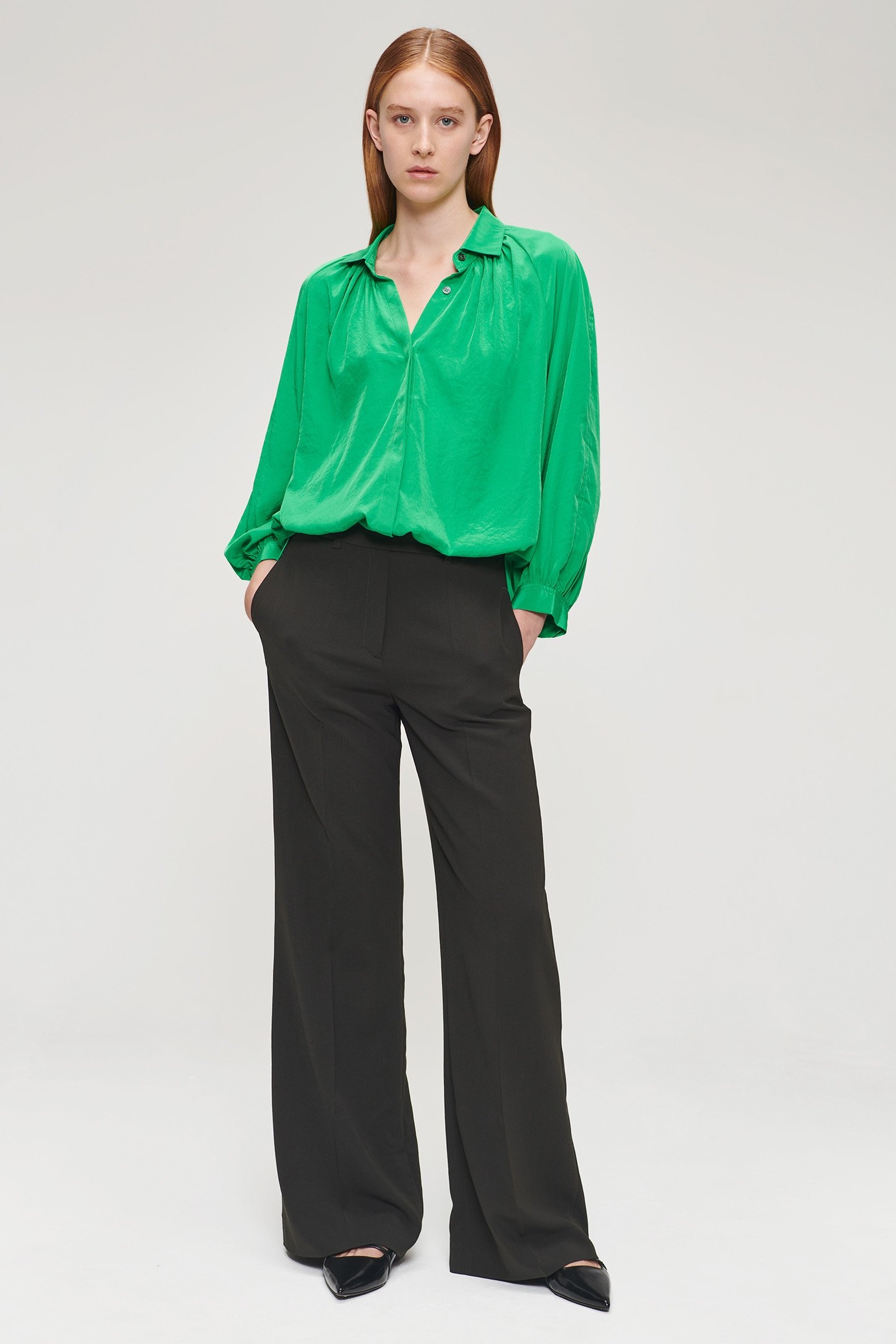TECHNOSILK OVERSIZED BLOUSE VIVID GREEN 5