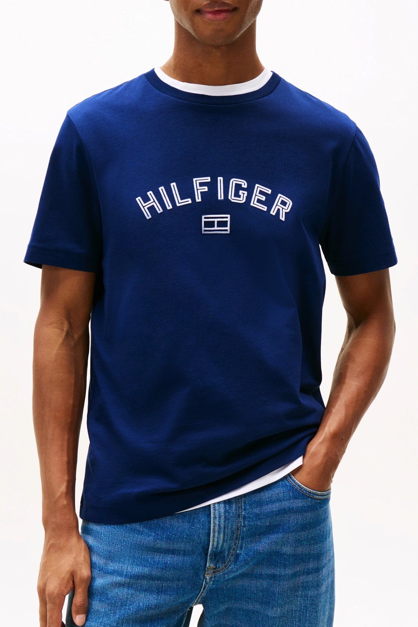 HILFIGER FLOCK TEE PREPPY NAVY 1