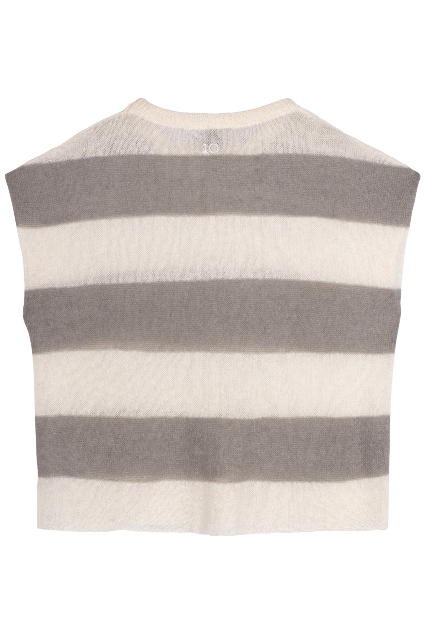 KNIT TOP STRIPES ECRU/SAGE 5