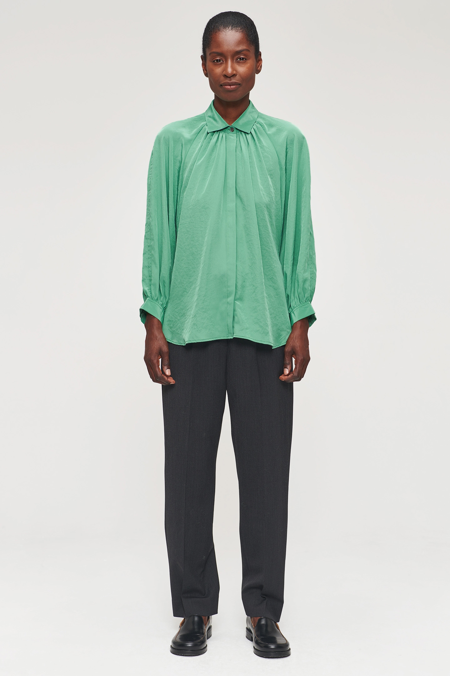 TECHNOSILK OVERSIZED BLOUSE JADE 3