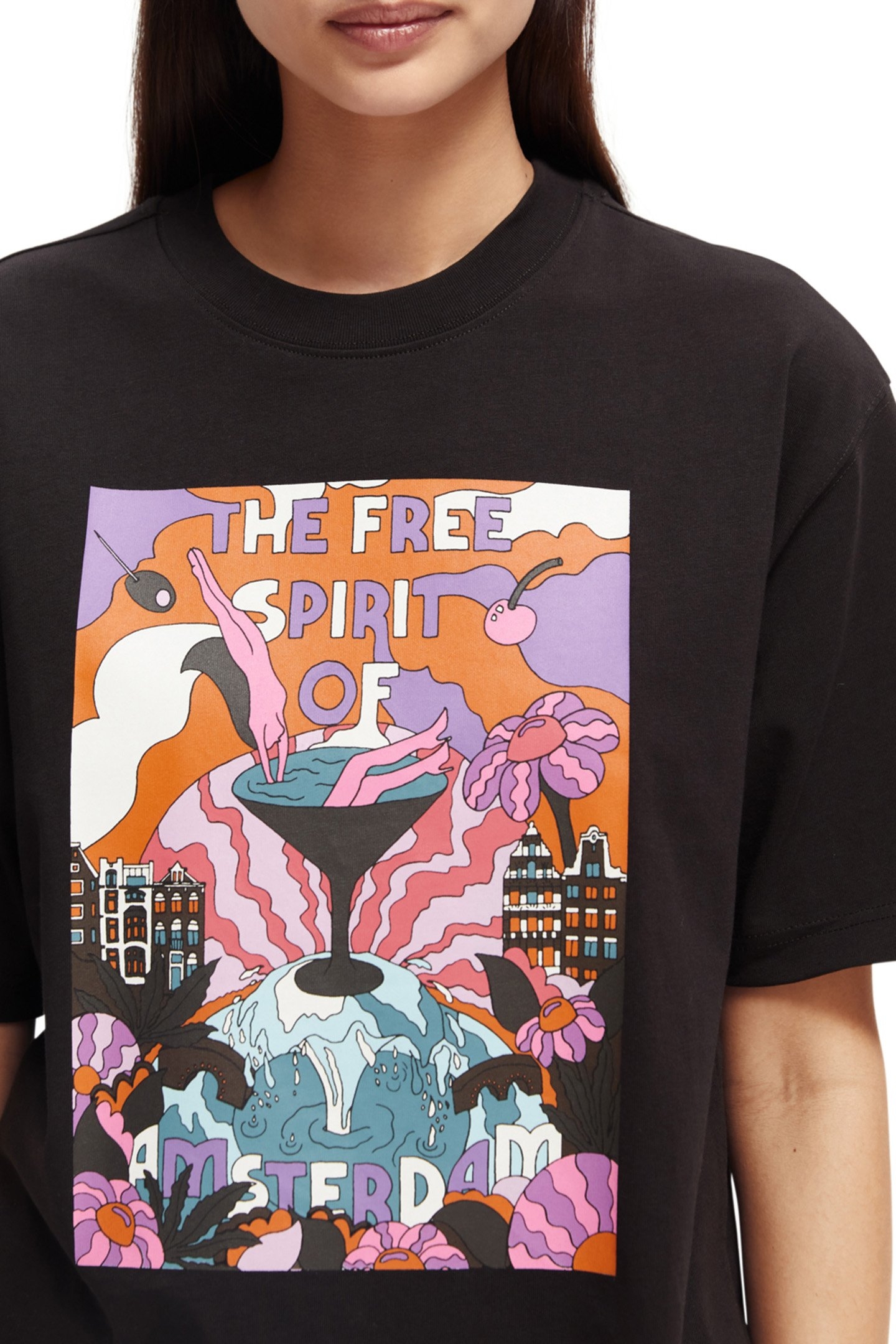LOOSE FIT T-SHIRT WITH BIG ARTWORK BLACK BEAN 5