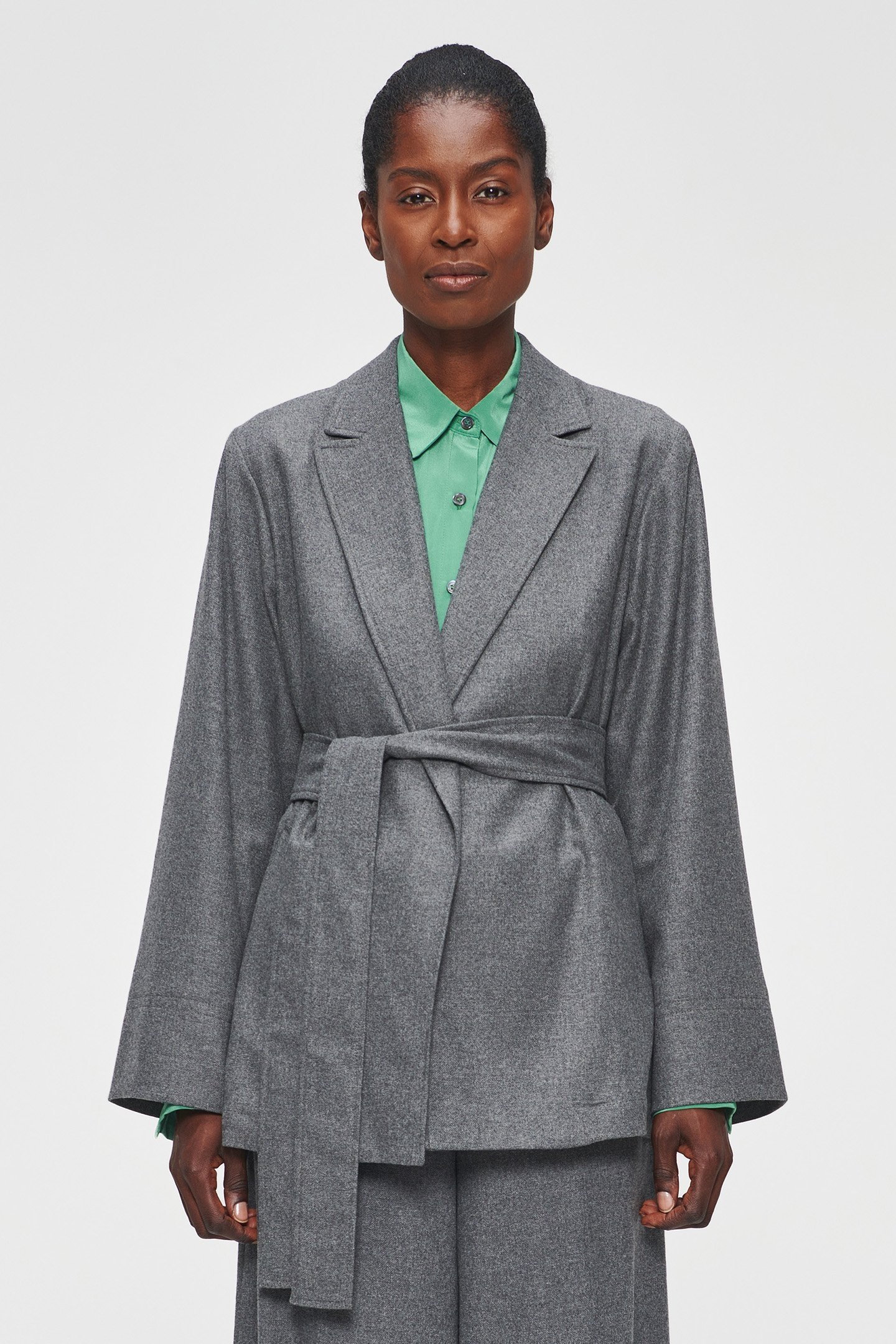 RELAXED FLANNEL JACKET STEEL GREY 1